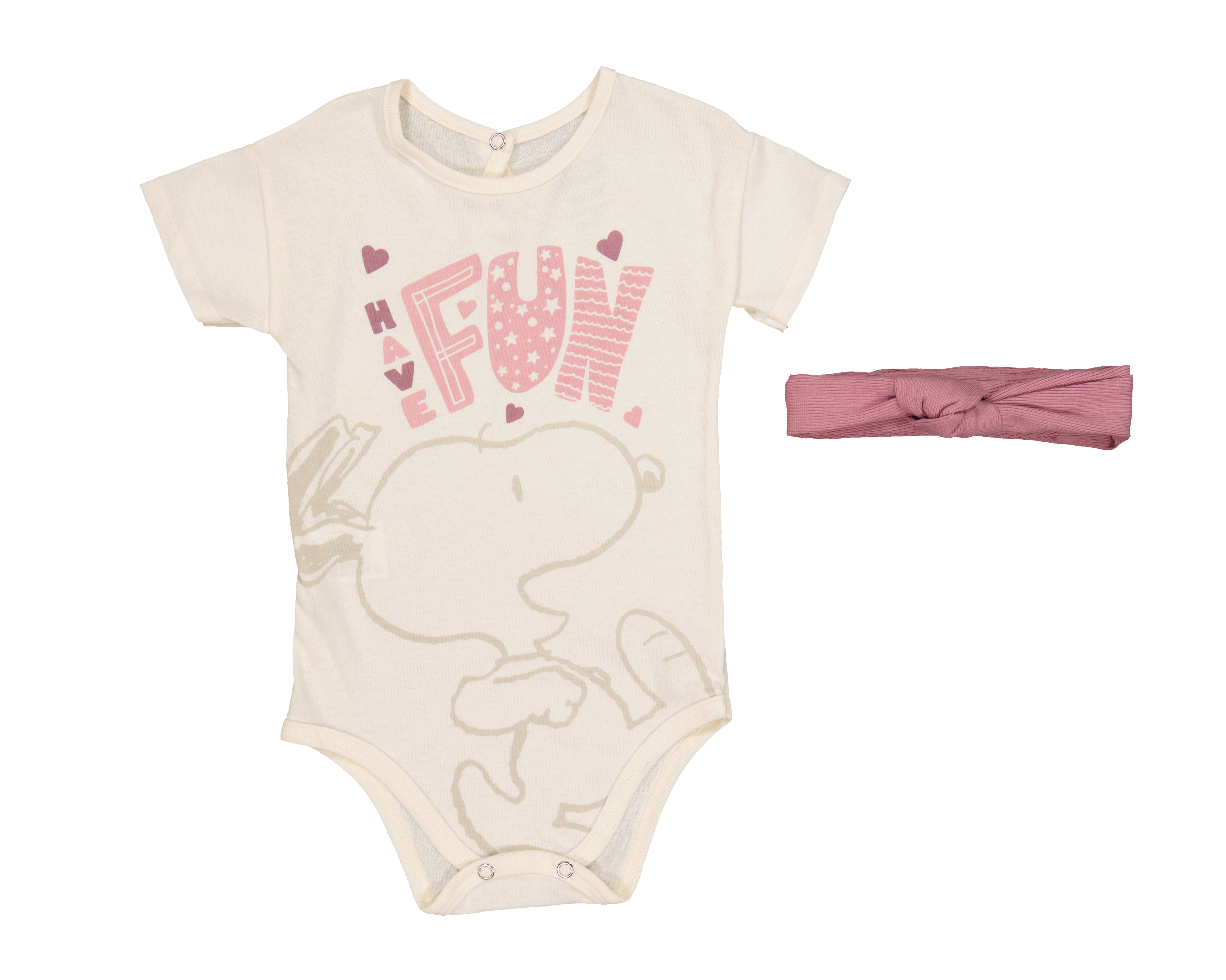 Foto 2 pulgar | Foto 1 | Pañalero para Bebé Niña Peanuts de Algodón con Diadema