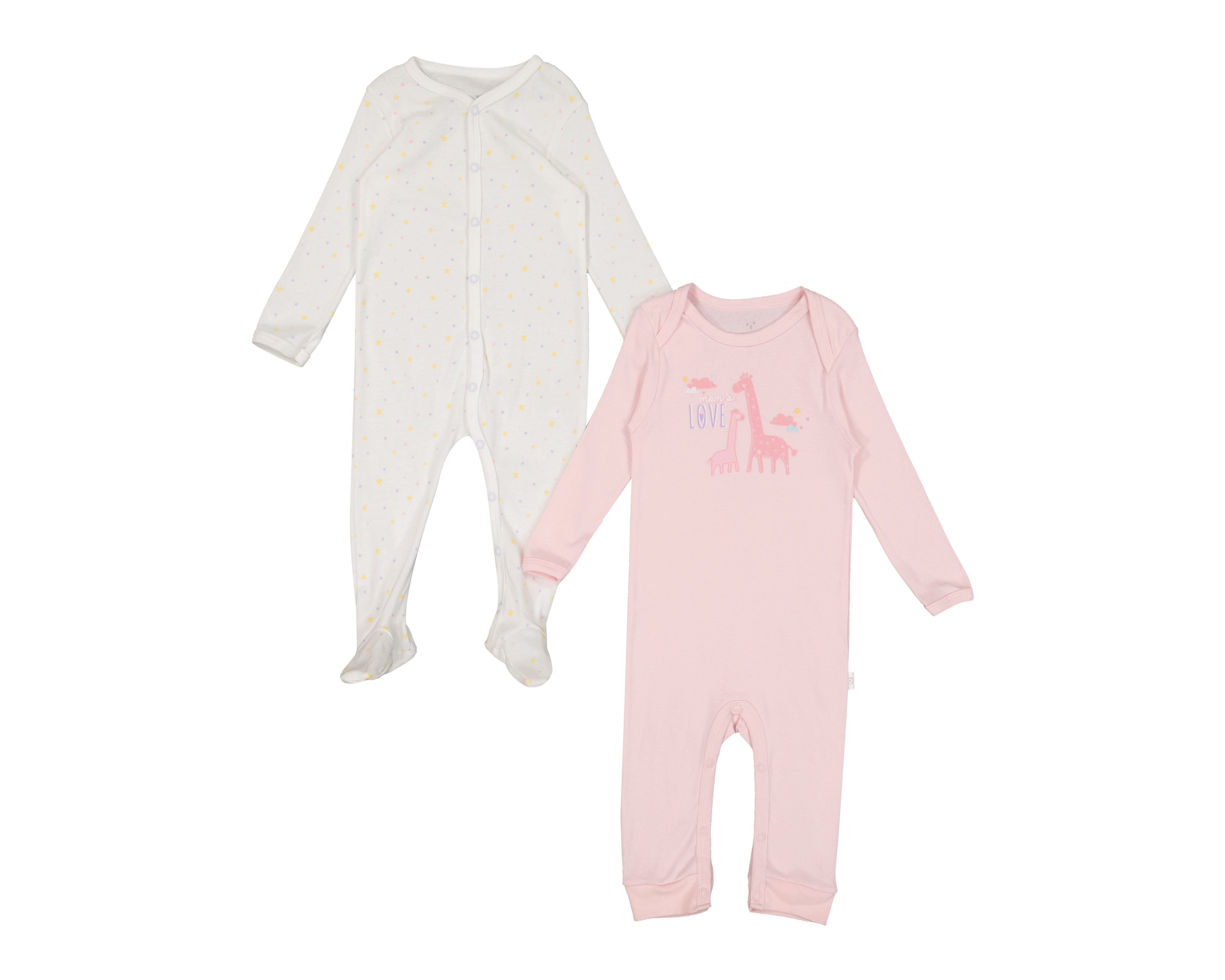 Foto 1 | Foto 1 | Mameluco para Bebé Niña Baby Optima de Algodón 2 Piezas