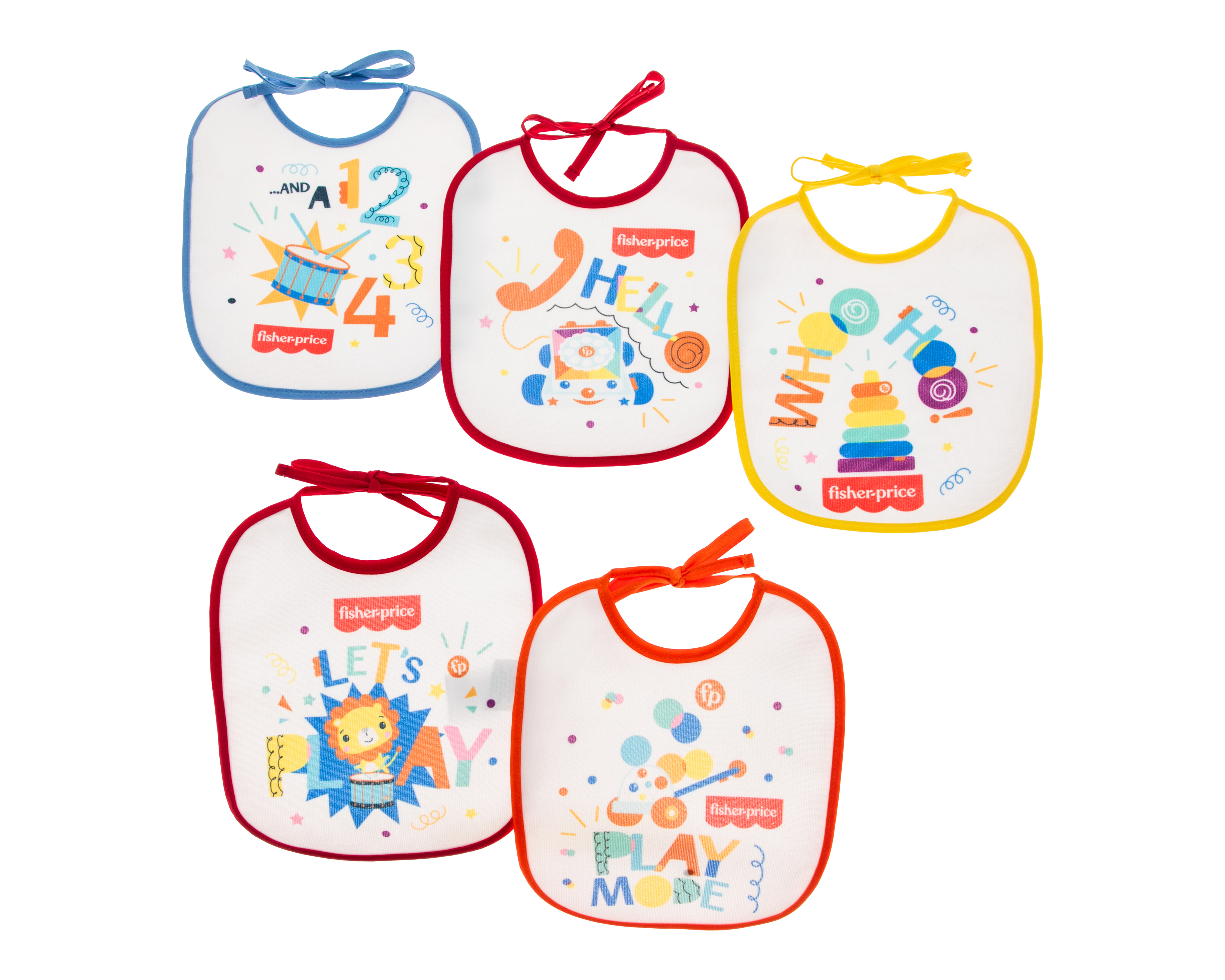 Baberos para Bebé Fisher-Price 5 Piezas