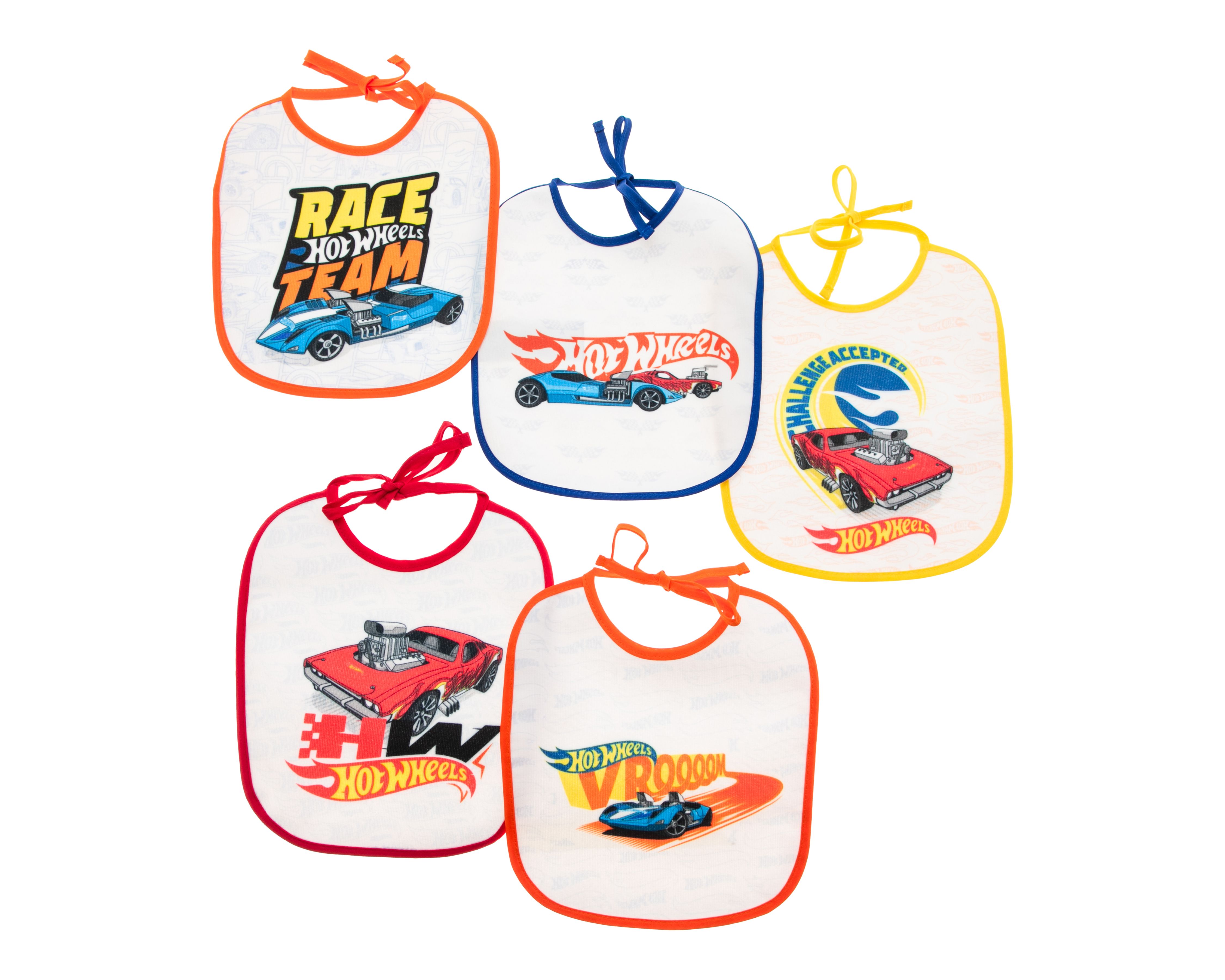 Foto 1 | Foto 1 | Baberos para Bebé Niño Hot Wheels 5 Piezas