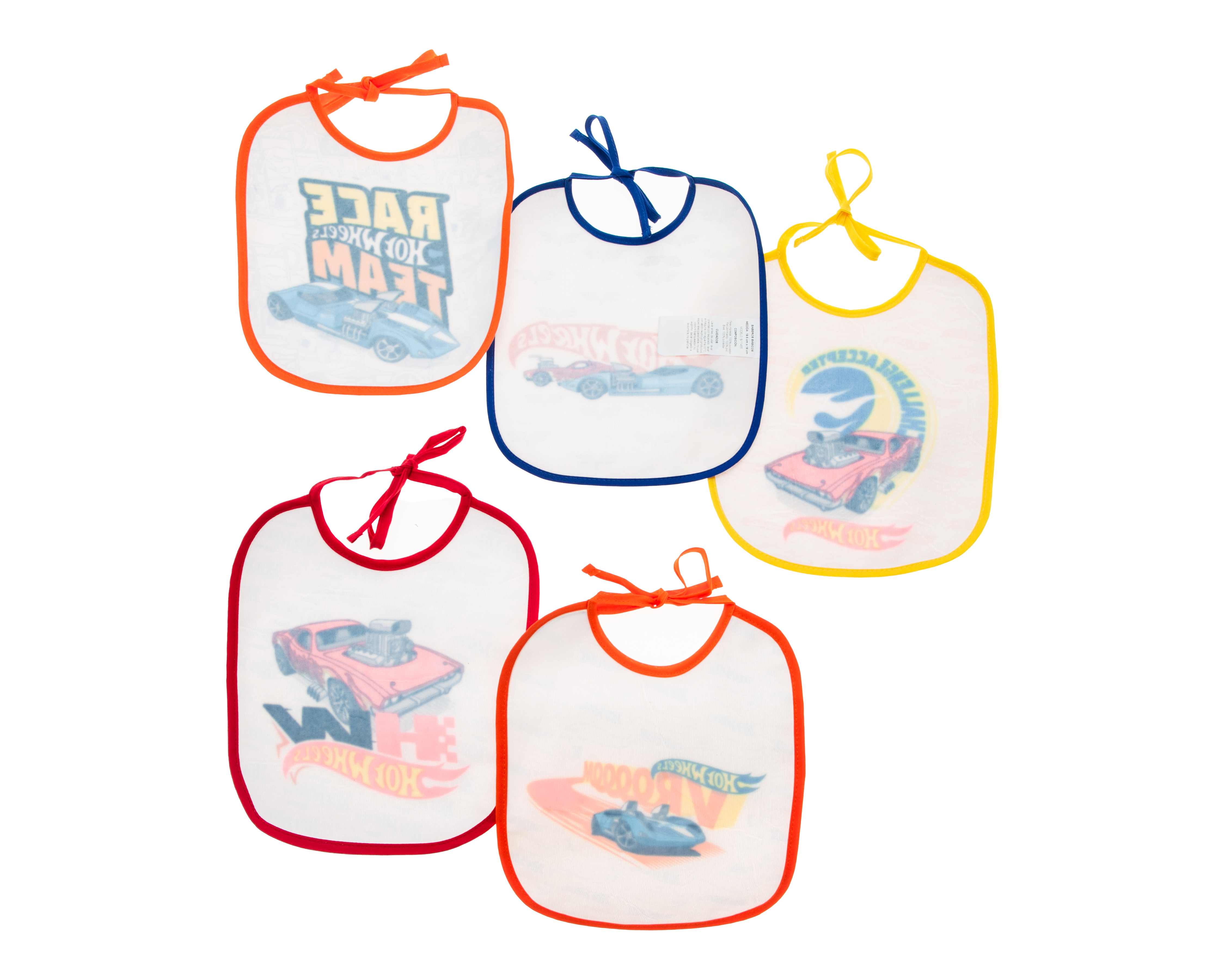 Foto 2 | Foto 2 | Baberos para Bebé Niño Hot Wheels 5 Piezas