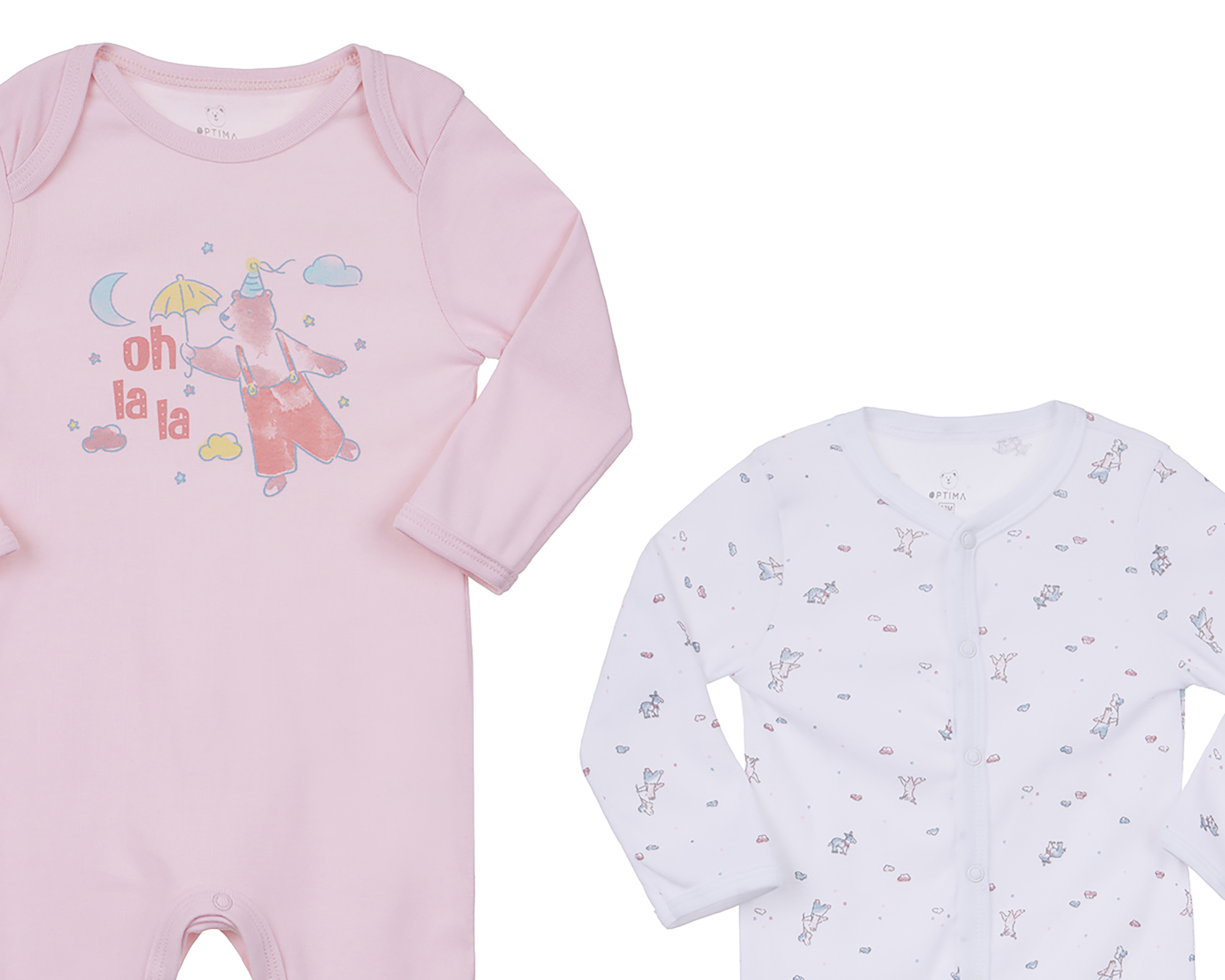 Foto 4 pulgar | Foto 3 | Mameluco para Bebé Niña Baby Optima de Algodón 2 Piezas