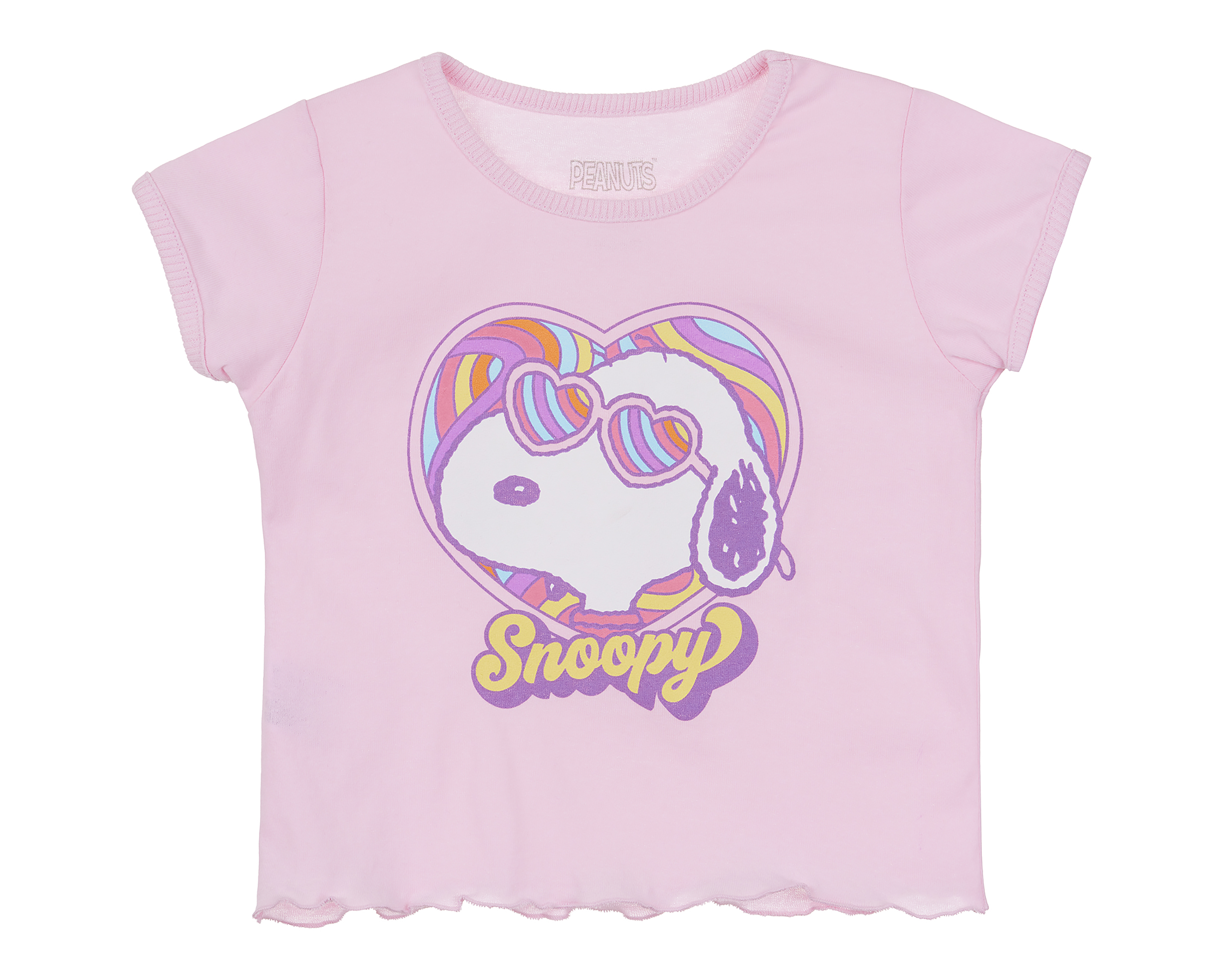 Playera para Bebé Niña Peanuts de Algodón Rosa