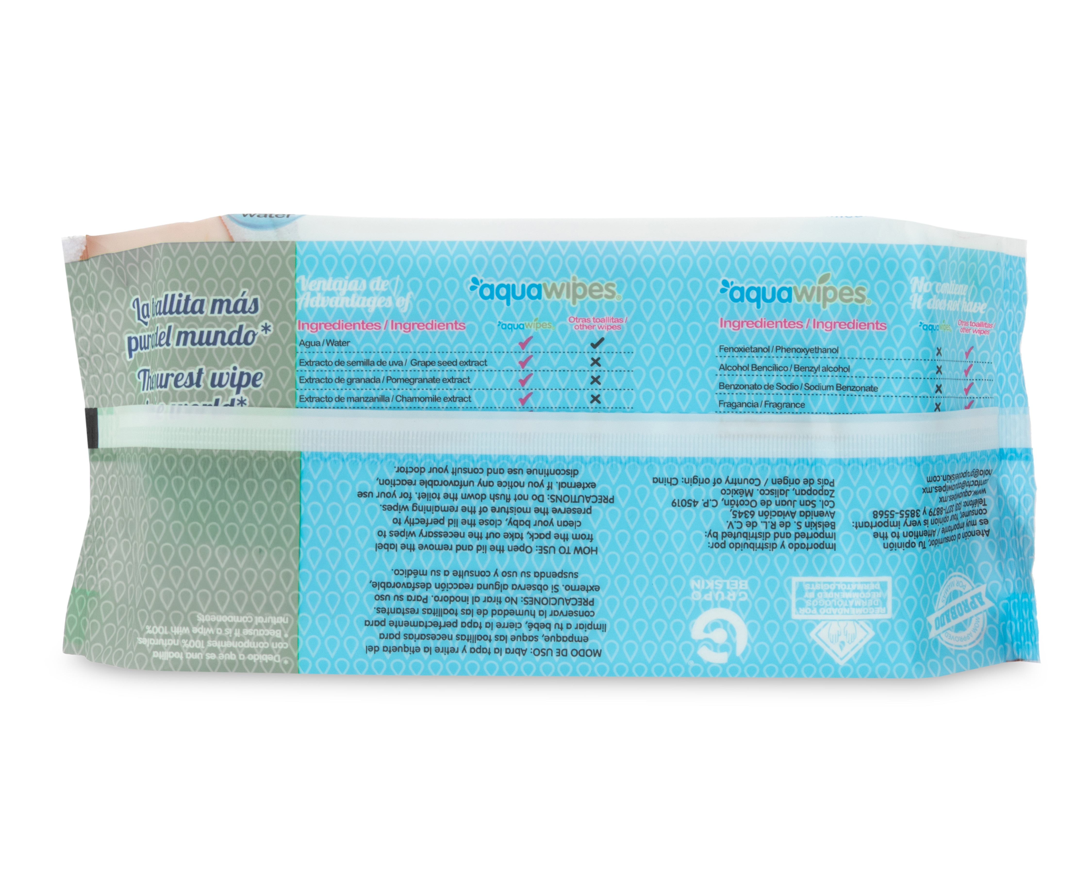 Foto 3 pulgar | Foto 2 | Toallitas para Bebé Aquawipes con Manzanilla 50 Piezas
