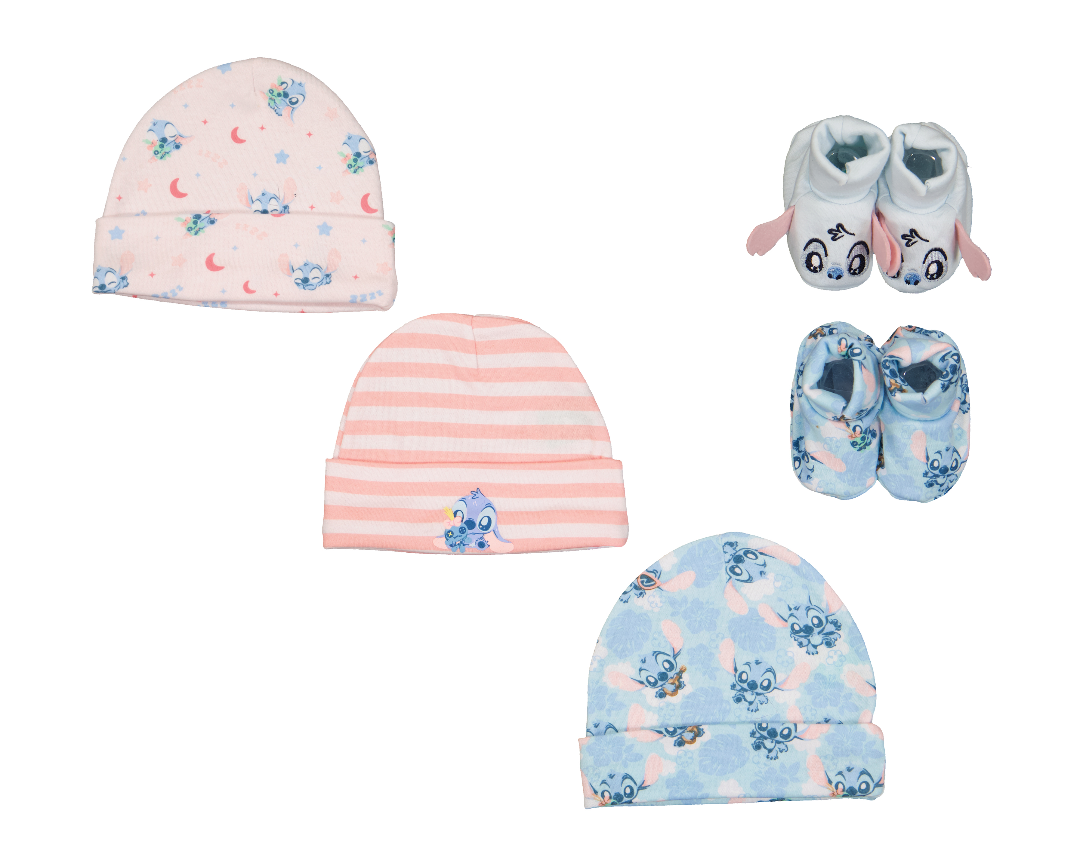 Foto 1 | Foto 1 | Gorro y Pantuflas para Bebé Niña Disney Lilo & Stitch 5 Piezas