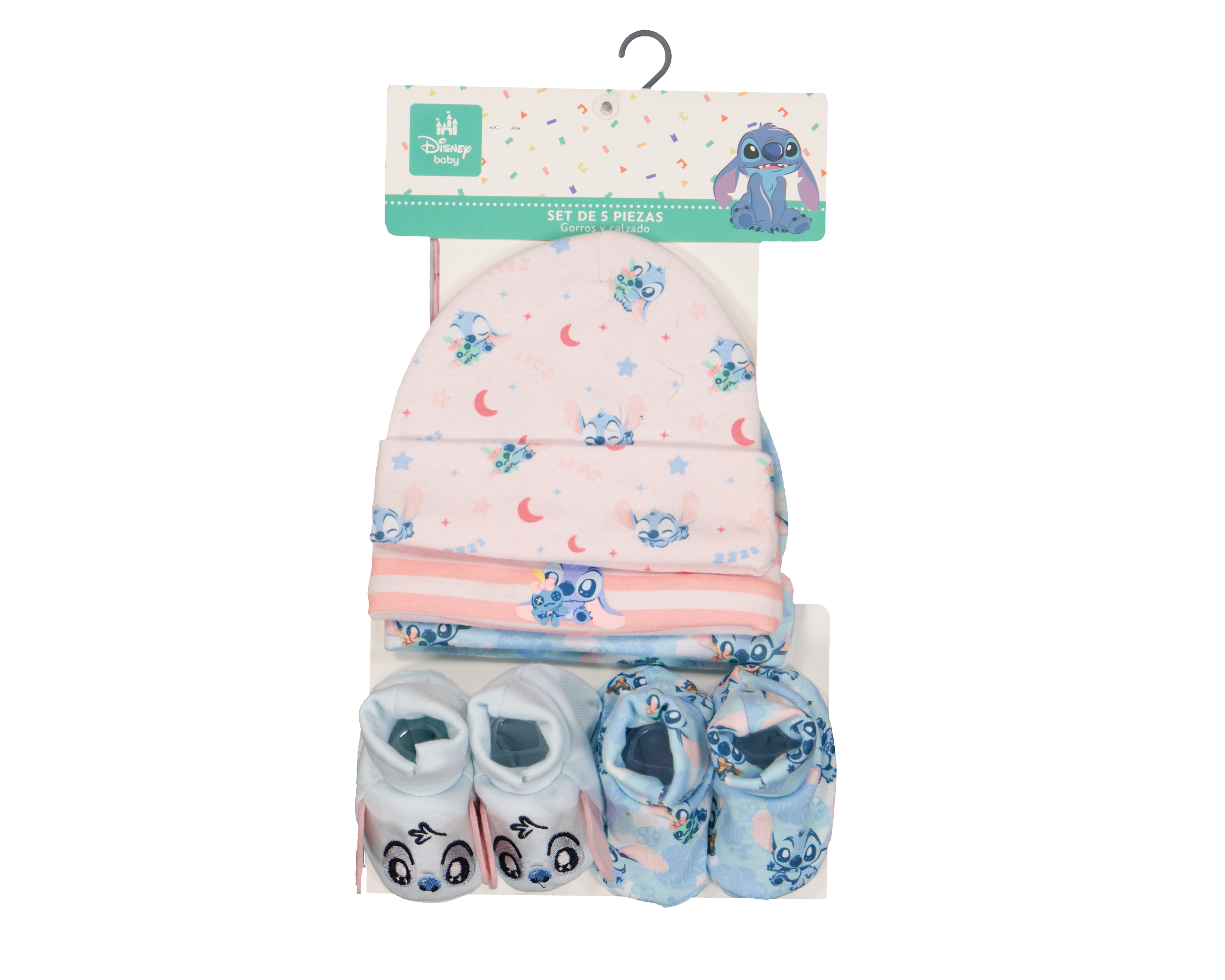 Foto 6 pulgar | Foto 5 | Gorro y Pantuflas para Bebé Niña Disney Lilo & Stitch 5 Piezas
