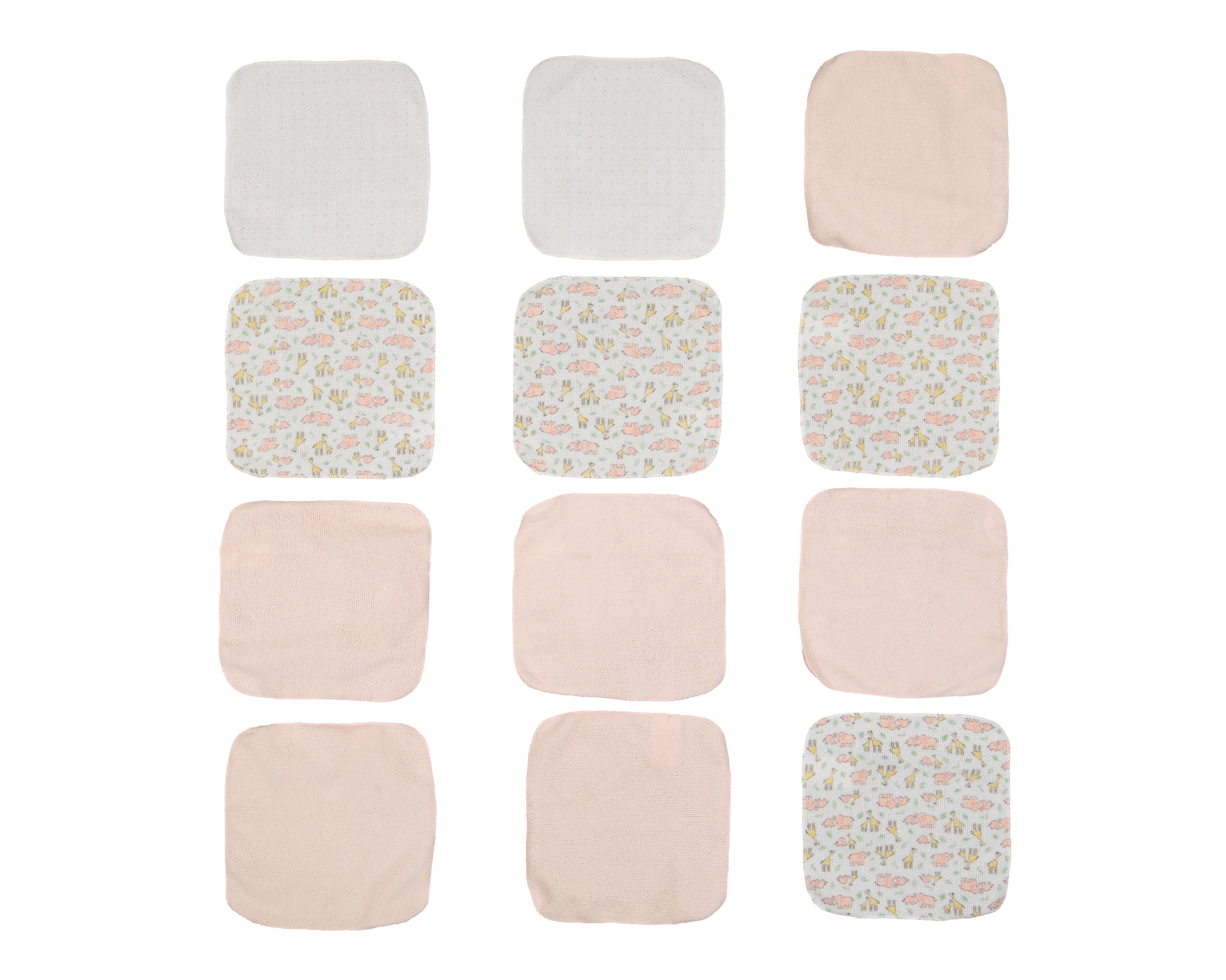 Toallitas Faciales para Bebé Baby Colors Estampadas y Lisas 12 Piezas