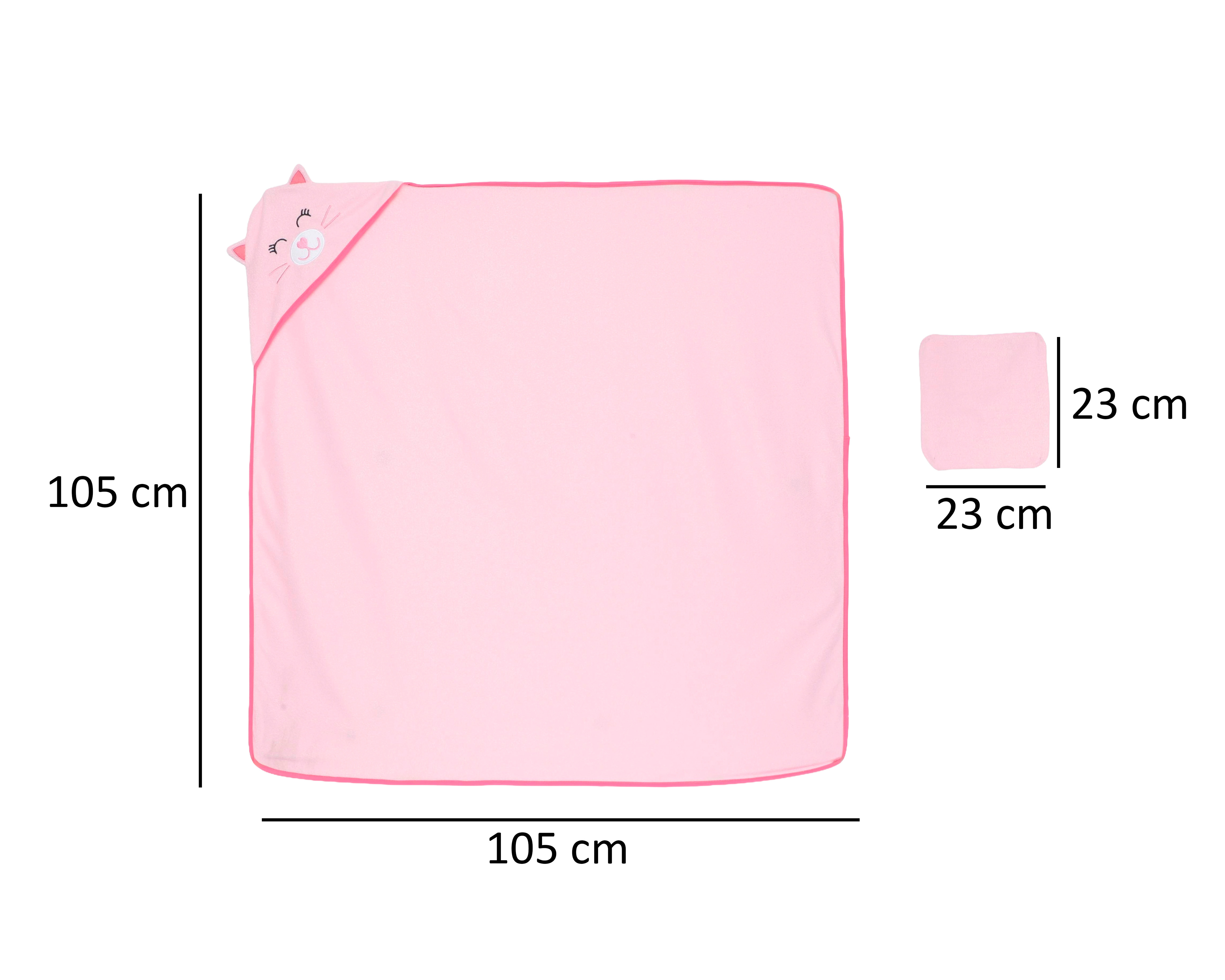 Foto 5 | Foto 5 | Toalla con Capucha para Bebé Niña Baby Colors Gato 5 Piezas