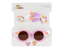 Lentes y Broches para Bebé Niña Baby Colors 5 Piezas