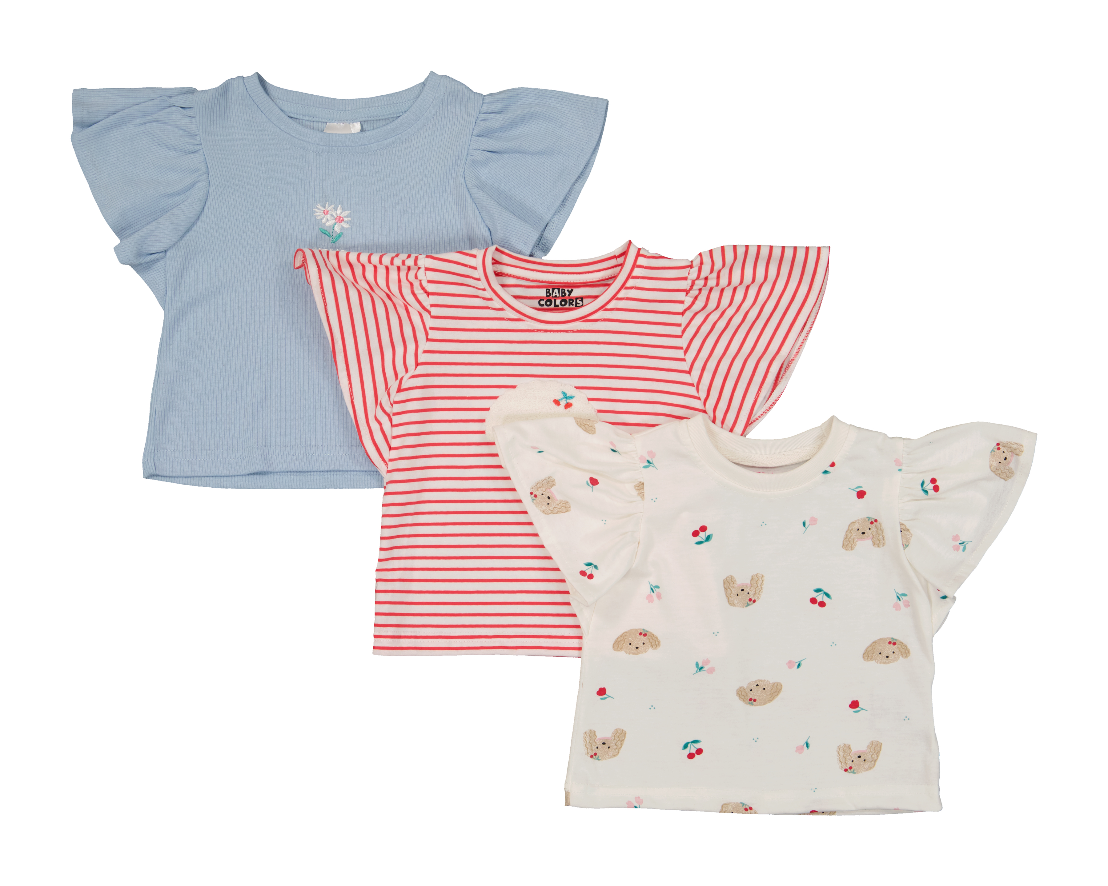 Foto 2 pulgar | Foto 1 | Playera para Bebé Niña Baby Colors Multicolor 3 Piezas