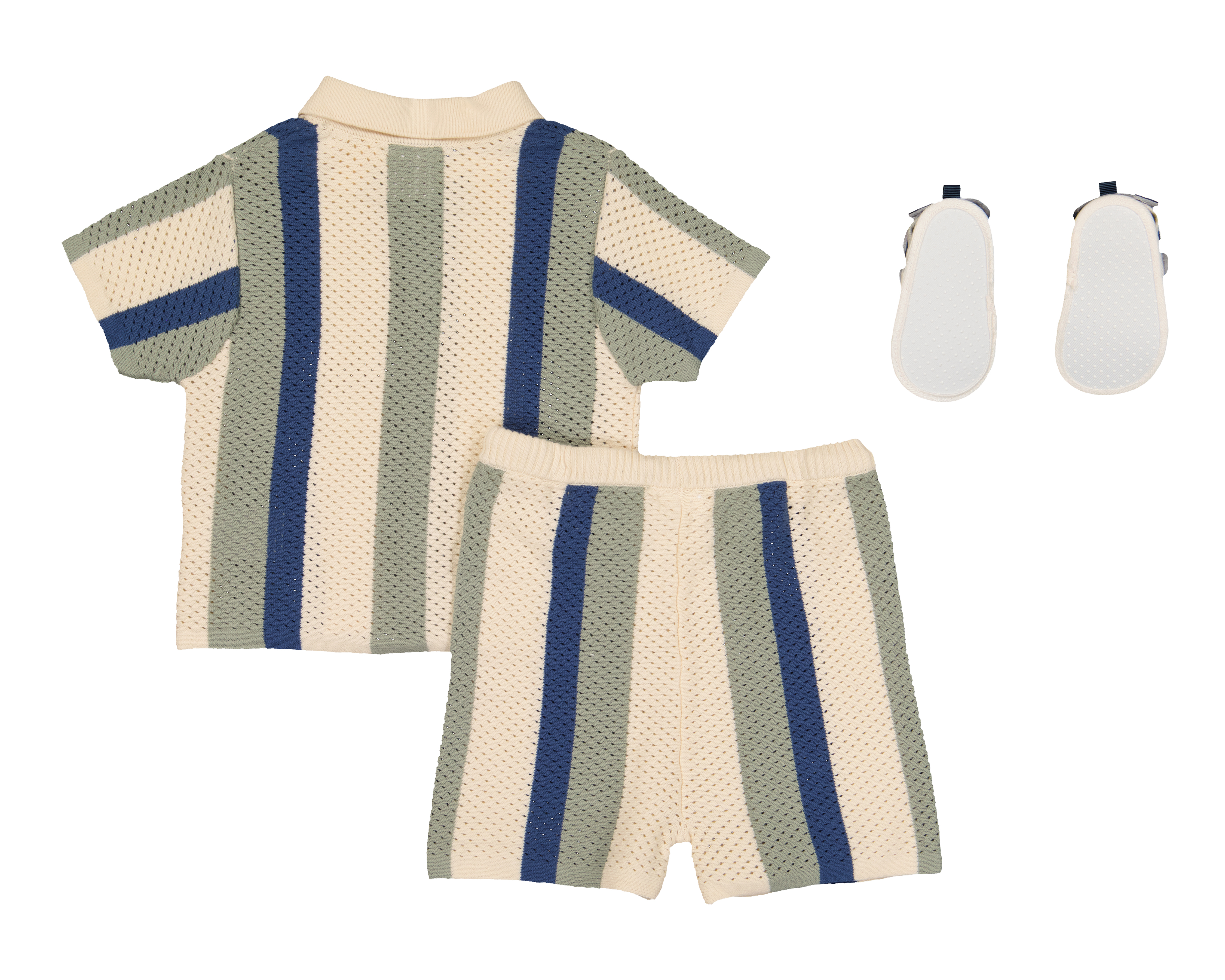 Foto 3 pulgar | Foto 2 | Conjunto para Bebé Niño Baby Colors de Algodón a Rayas 3 Piezas