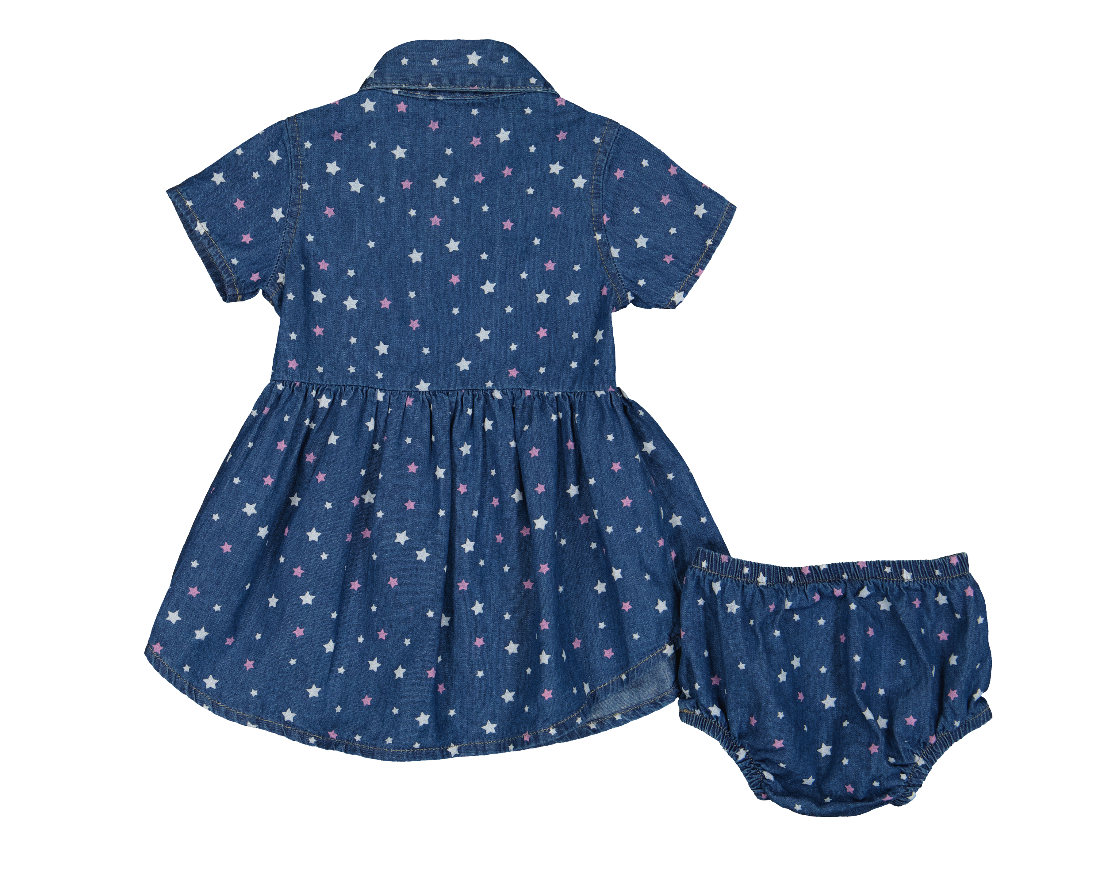 Foto 3 pulgar | Foto 2 | Vestido para Bebé Niña Baby Colors de Algodón Print de Estrellas 2 Piezas