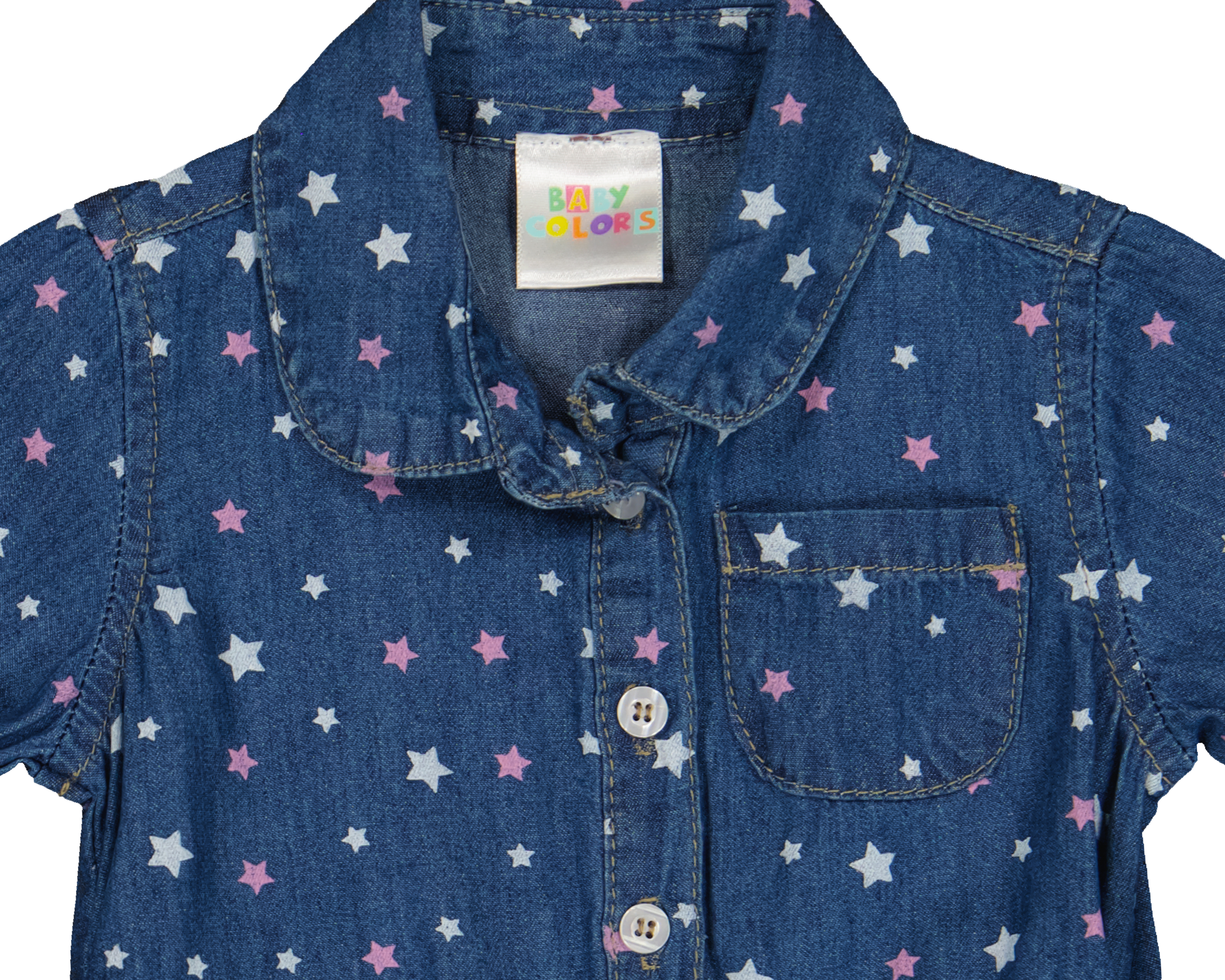 Foto 5 pulgar | Foto 4 | Vestido para Bebé Niña Baby Colors de Algodón Print de Estrellas 2 Piezas