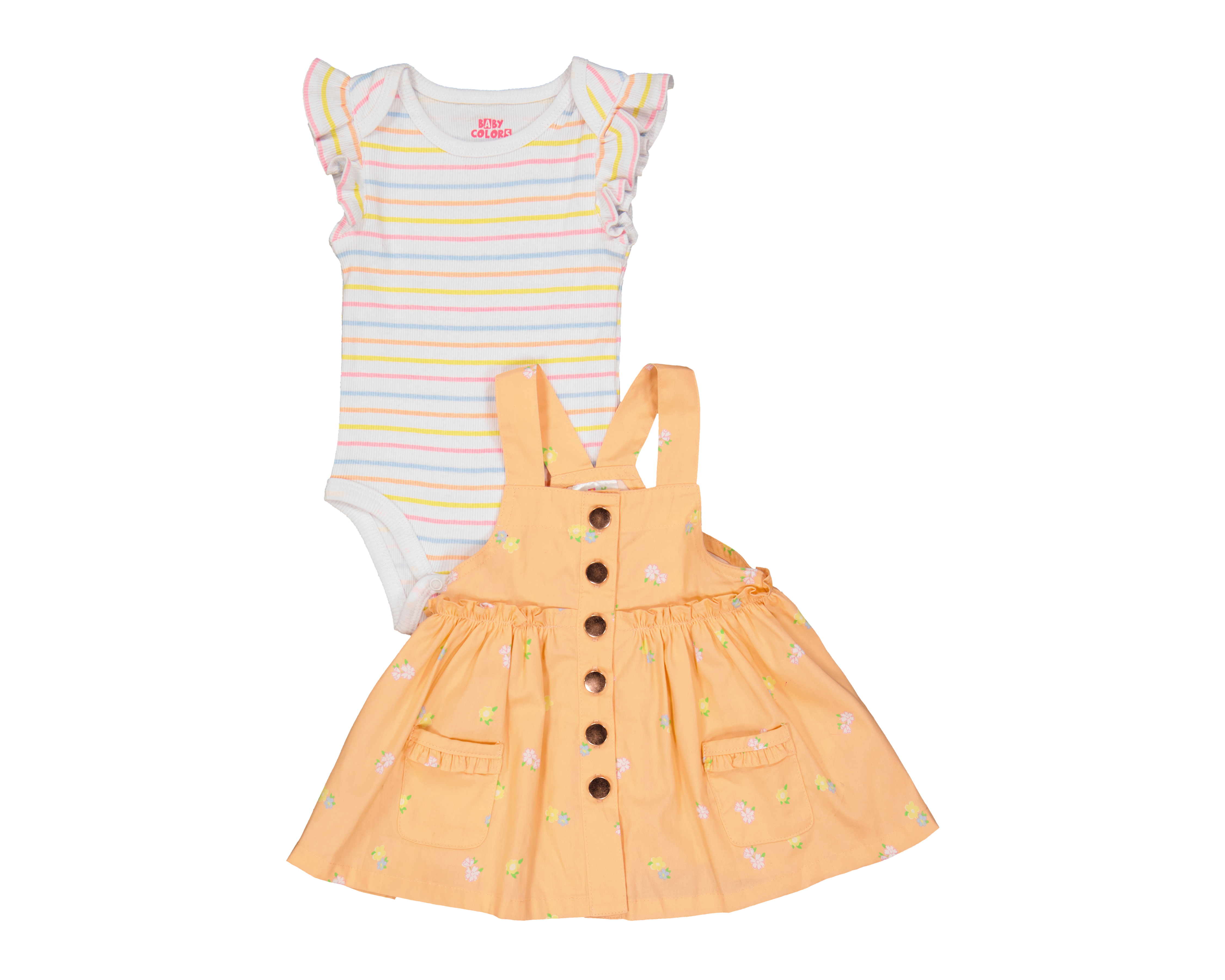 Vestido y Pañalero de Algodón para Bebé Niña Baby Colors