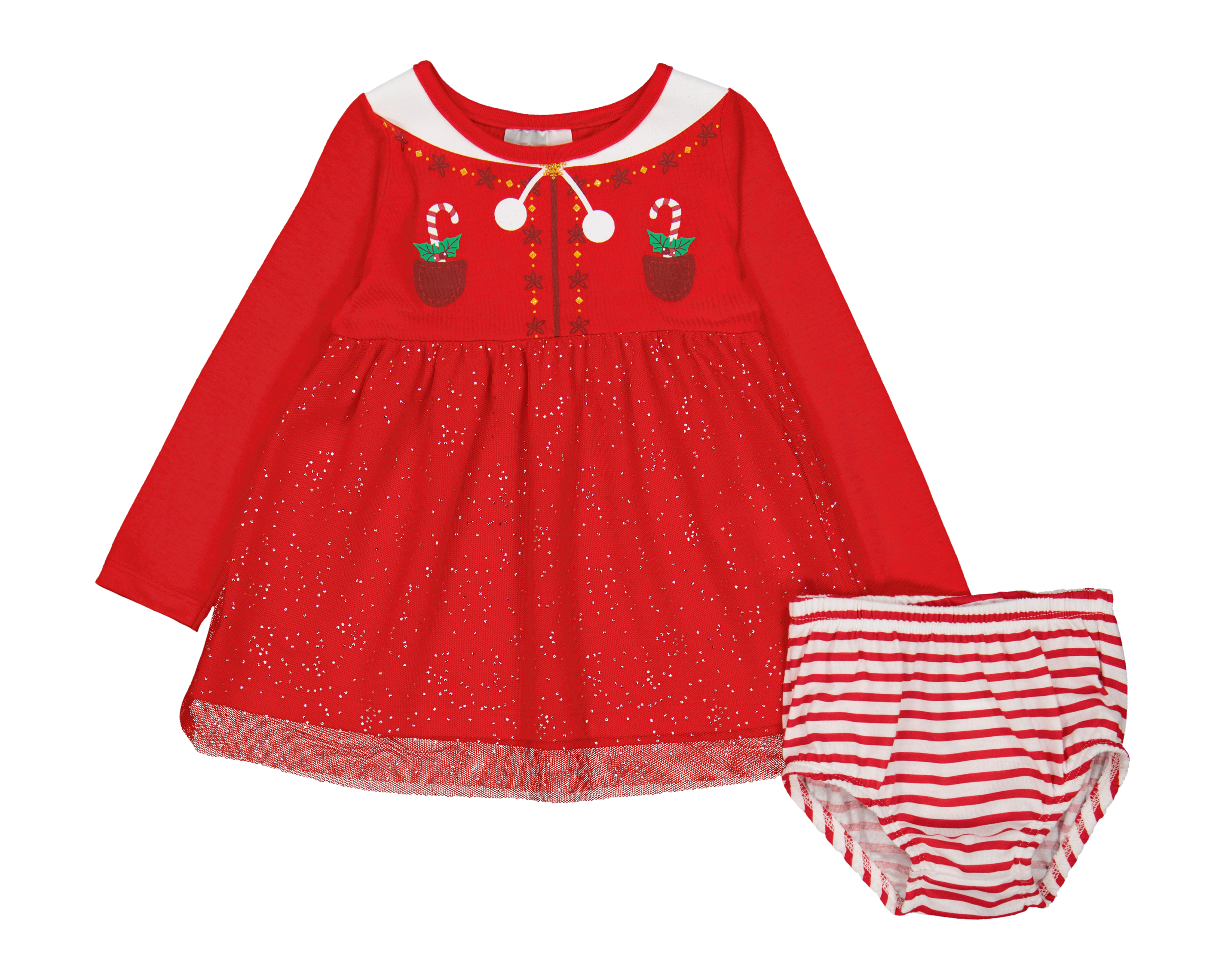 Vestido Navideño para Bebé Niña Baby Optima con Calzón