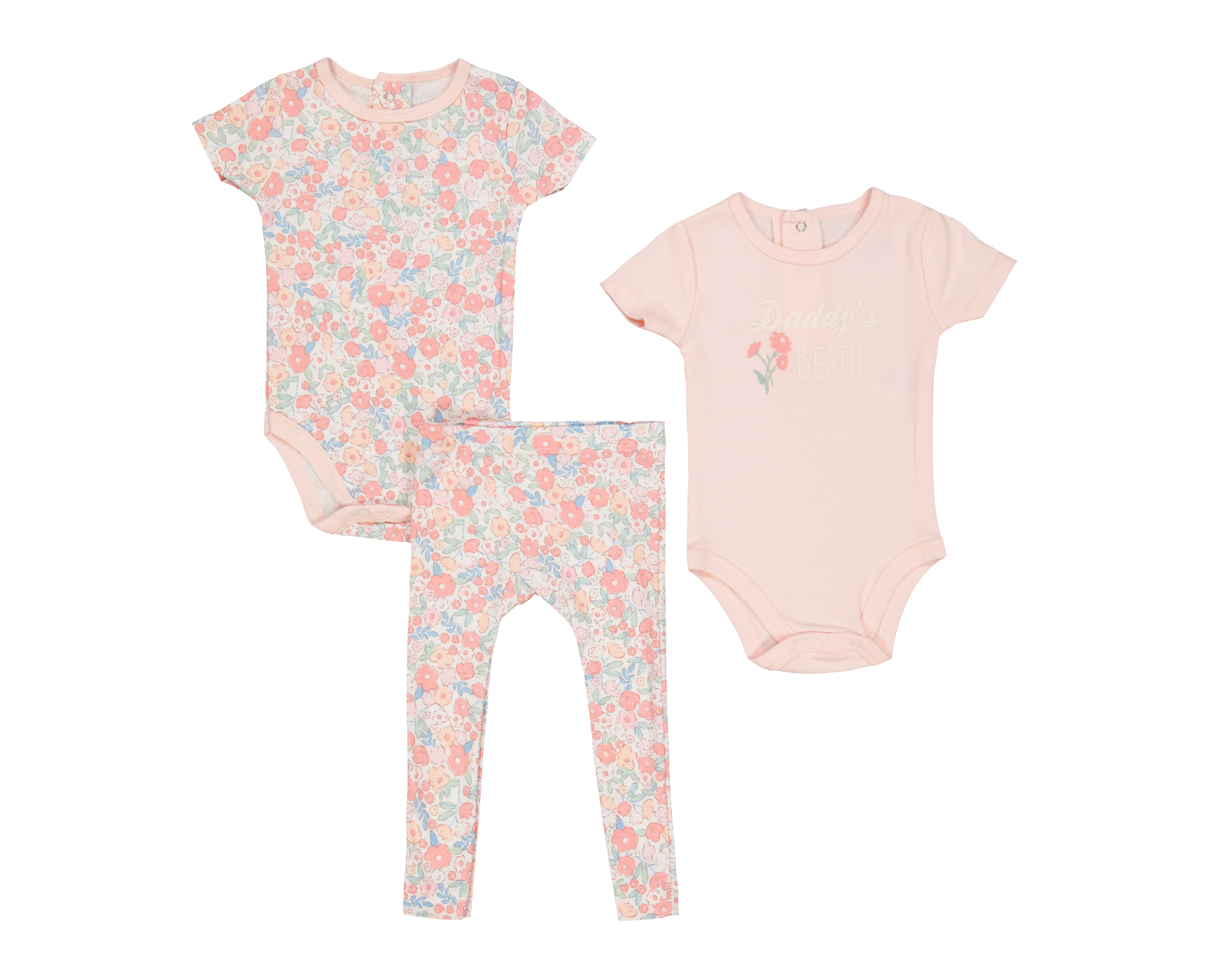 Conjunto de Algodón para Bebé Niña Baby Colors 3 Piezas