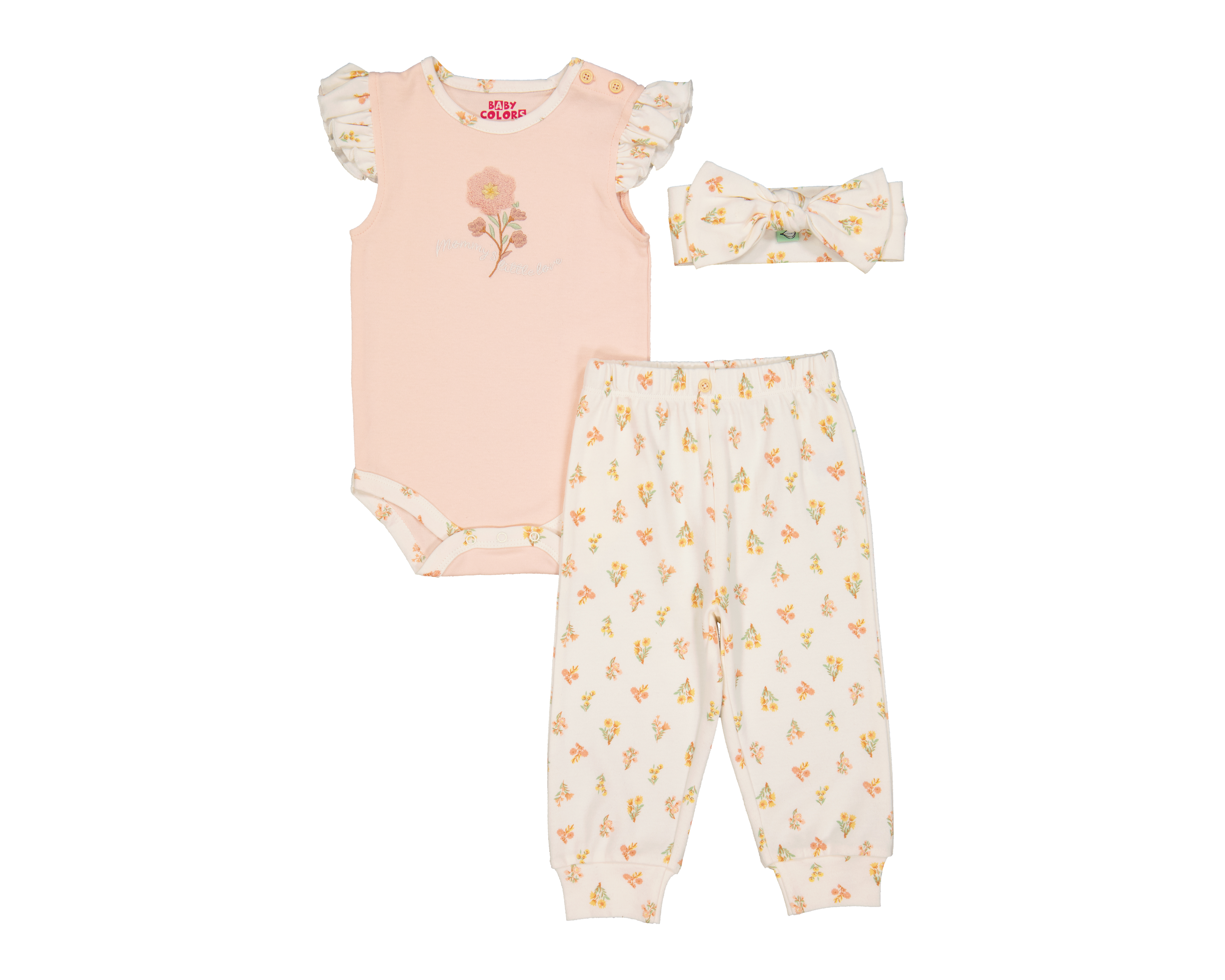 Conjunto de Algodón para Bebé Niña Baby Colors 3 Piezas