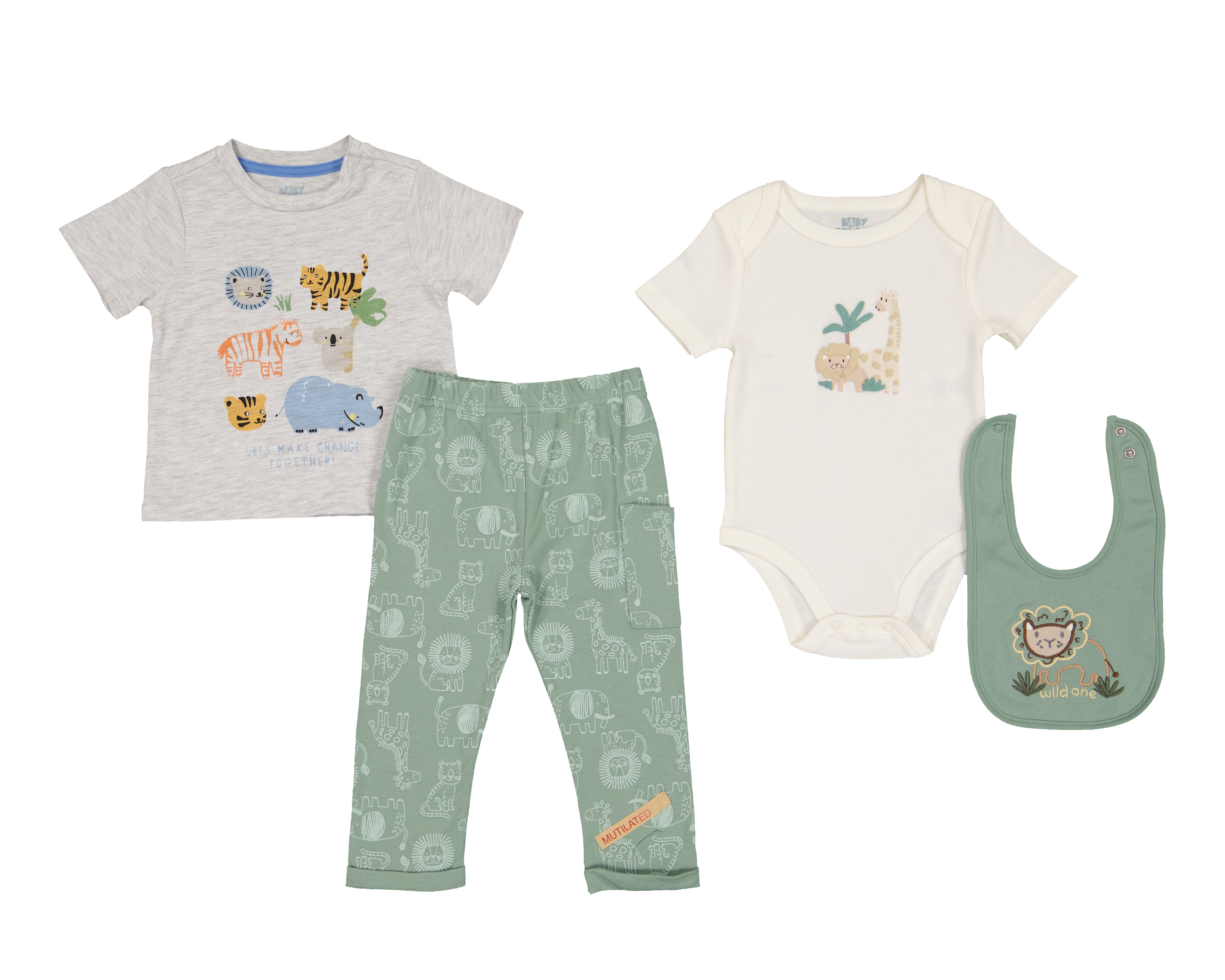 Foto 1 | Foto 1 | Conjunto de Algodón para Bebé Niño Baby Colors 4 Piezas