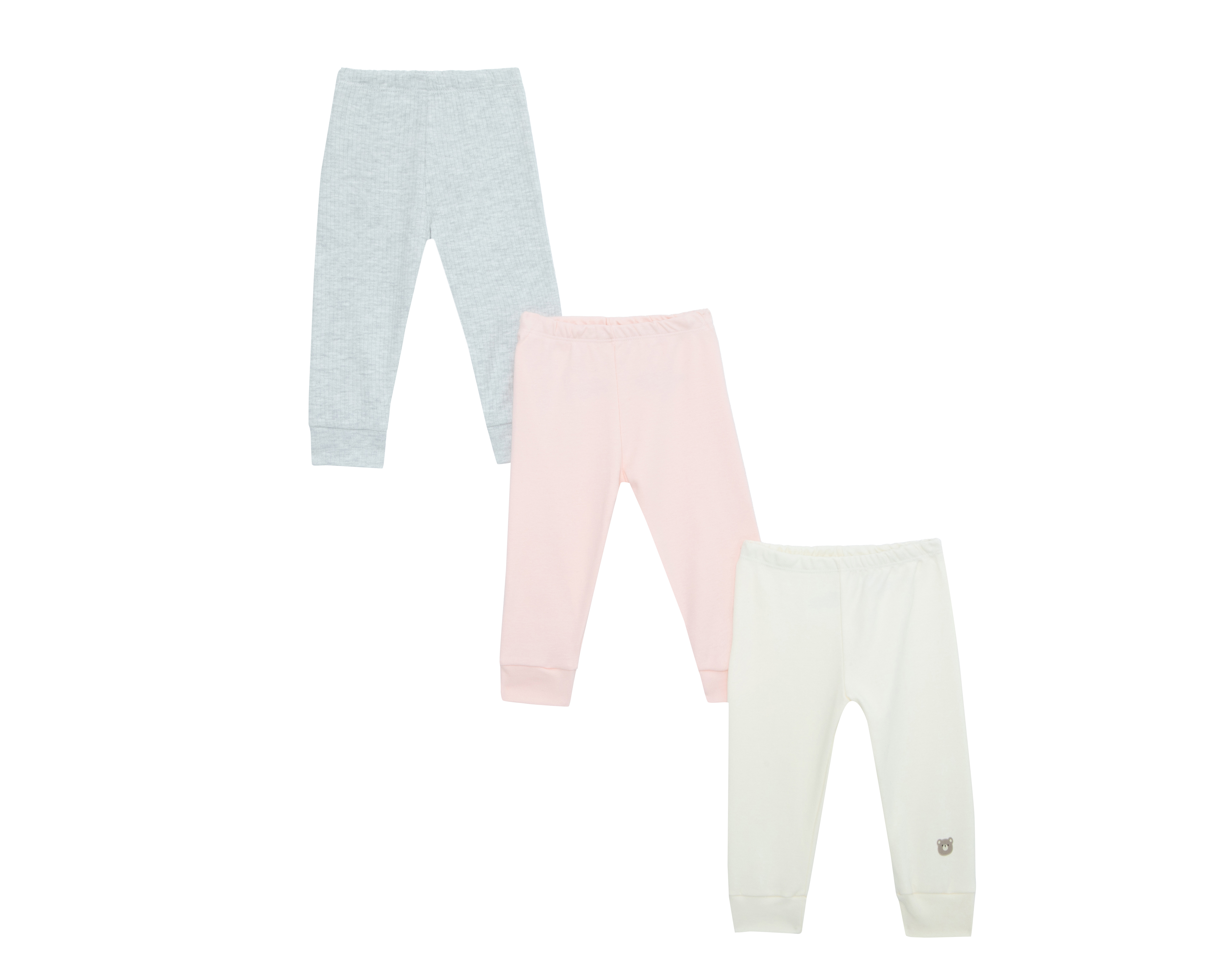 Leggings para Bebé Niña Baby Colors de Algodón Liso 3 Piezas