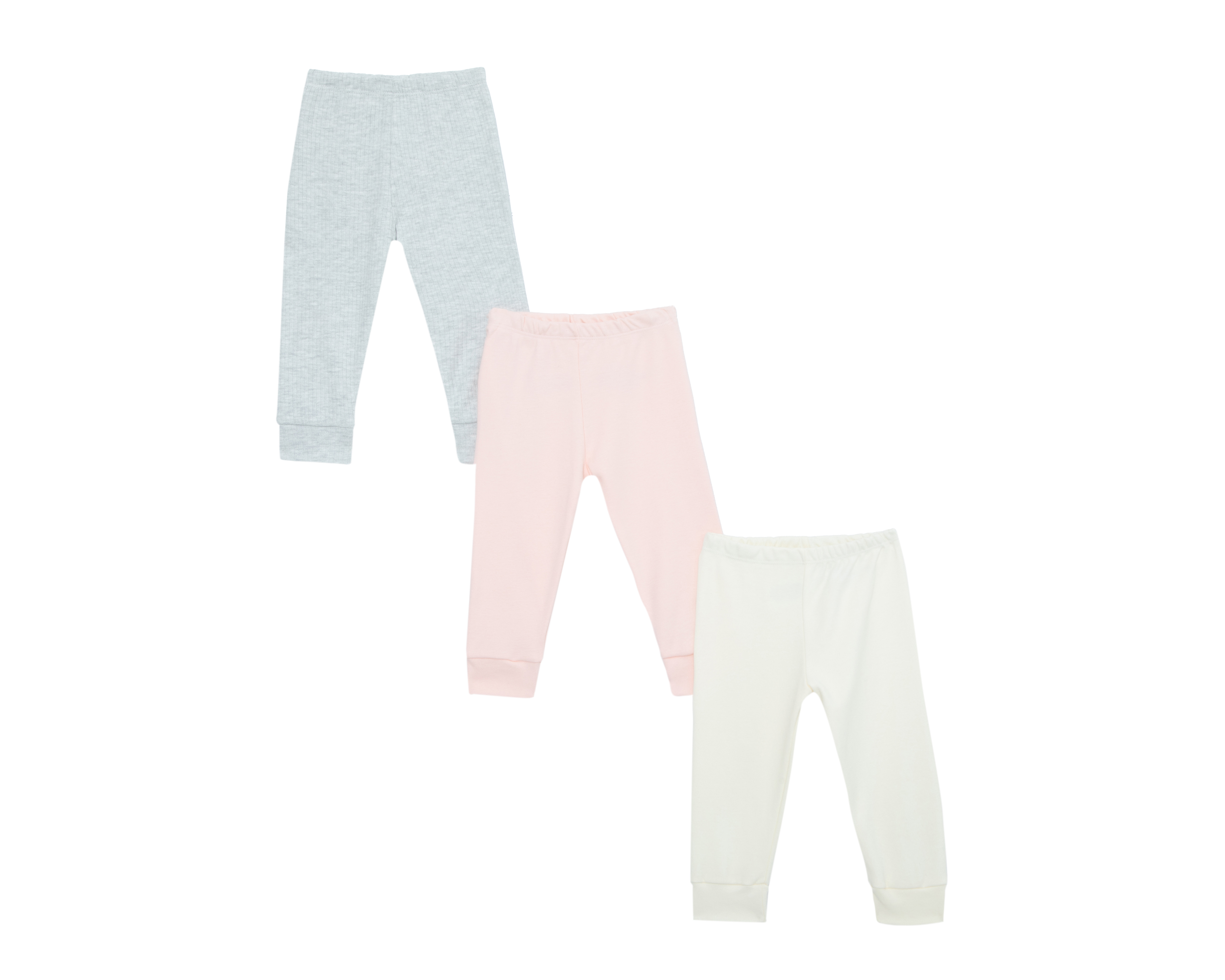 Foto 2 | Foto 2 | Leggings para Bebé Niña Baby Colors de Algodón Liso 3 Piezas