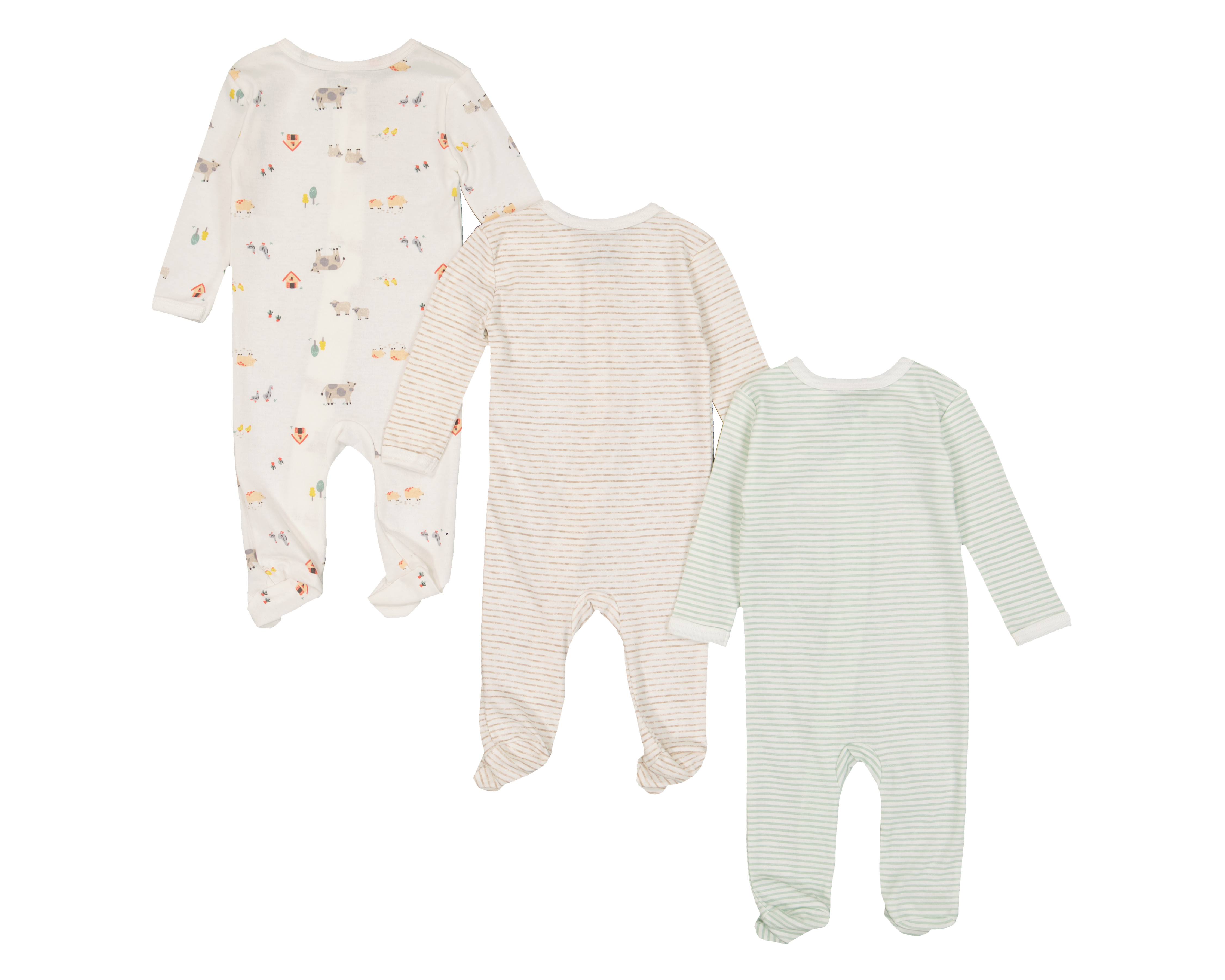 Foto 2 | Foto 2 | Mameluco para Bebé Niño Baby Colors de Algodón Estampado 3 Piezas