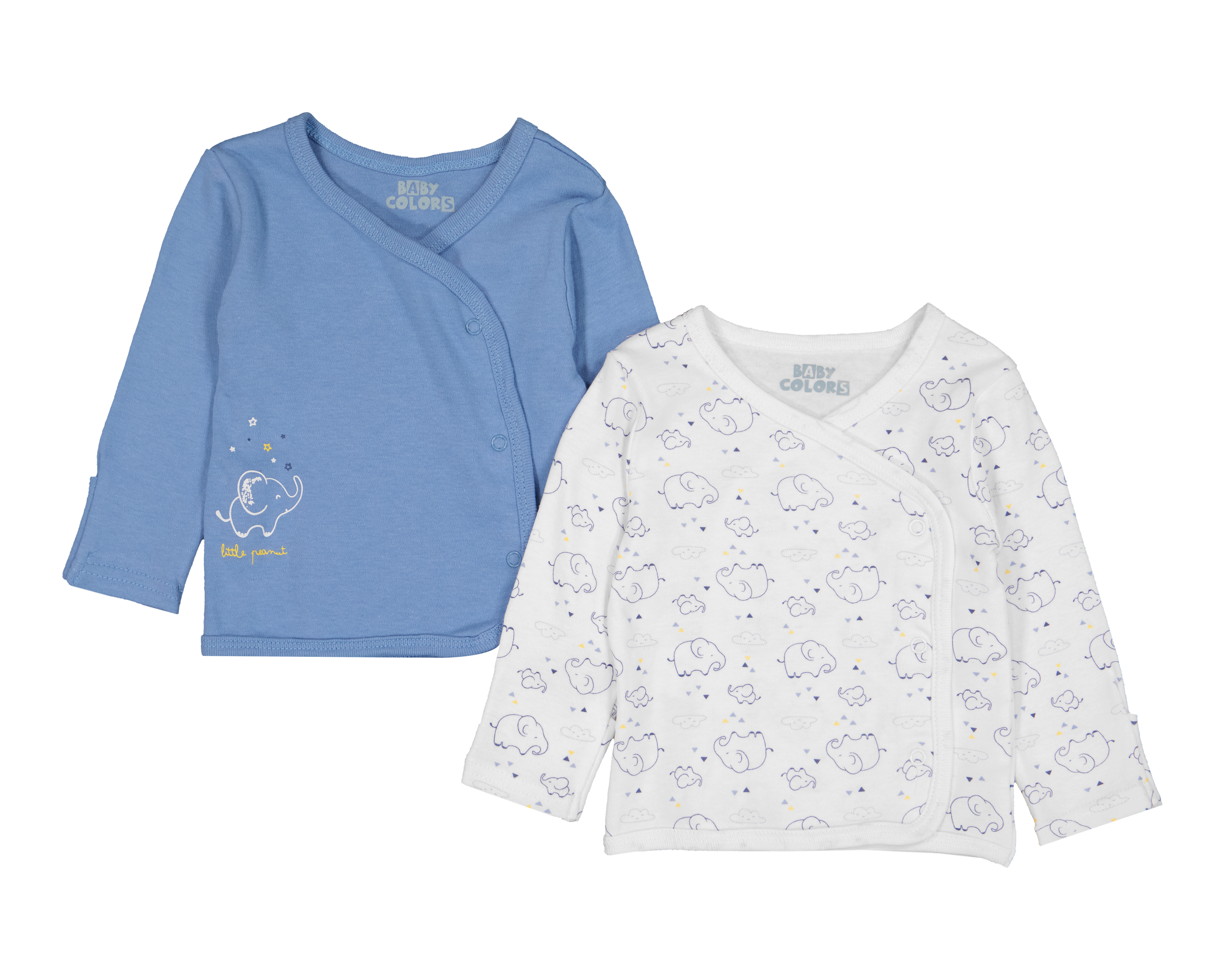 Camiseta Interior Baby Colors de Algodón para Bebé Niño Manga Larga 2 Piezas