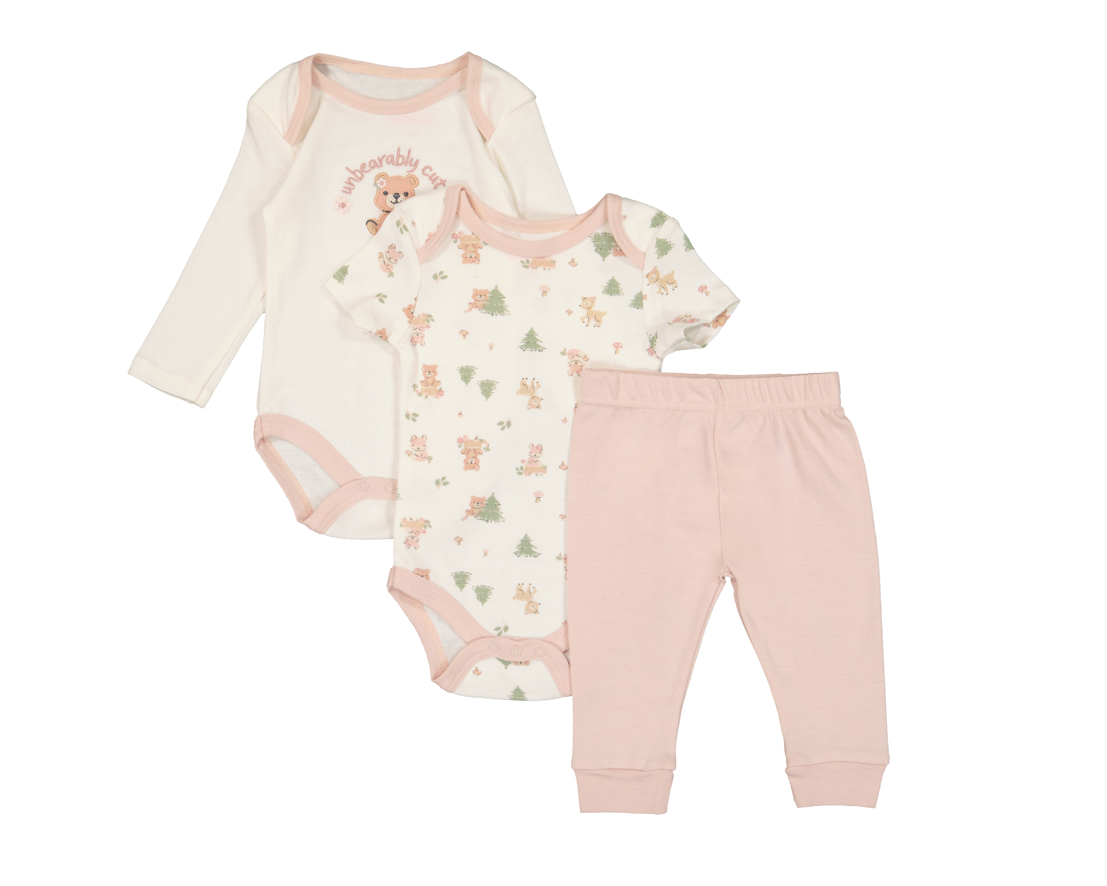 Foto 2 pulgar | Foto 1 | Conjunto de Algodón para Bebé Niña Baby Colors 3 Piezas