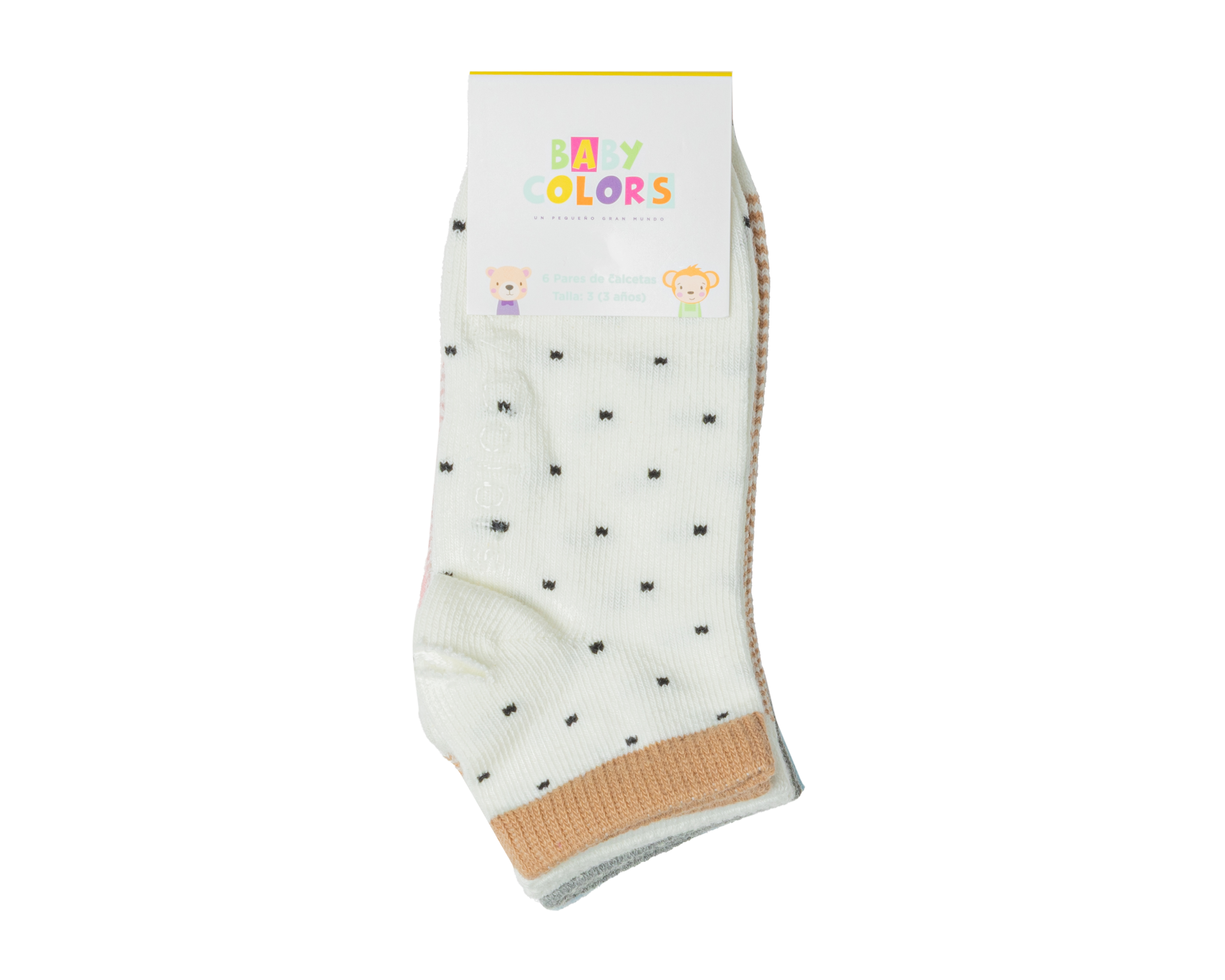 Foto 4 pulgar | Foto 3 | Calcetas Baby Colors para Bebé Niña 6 Pares