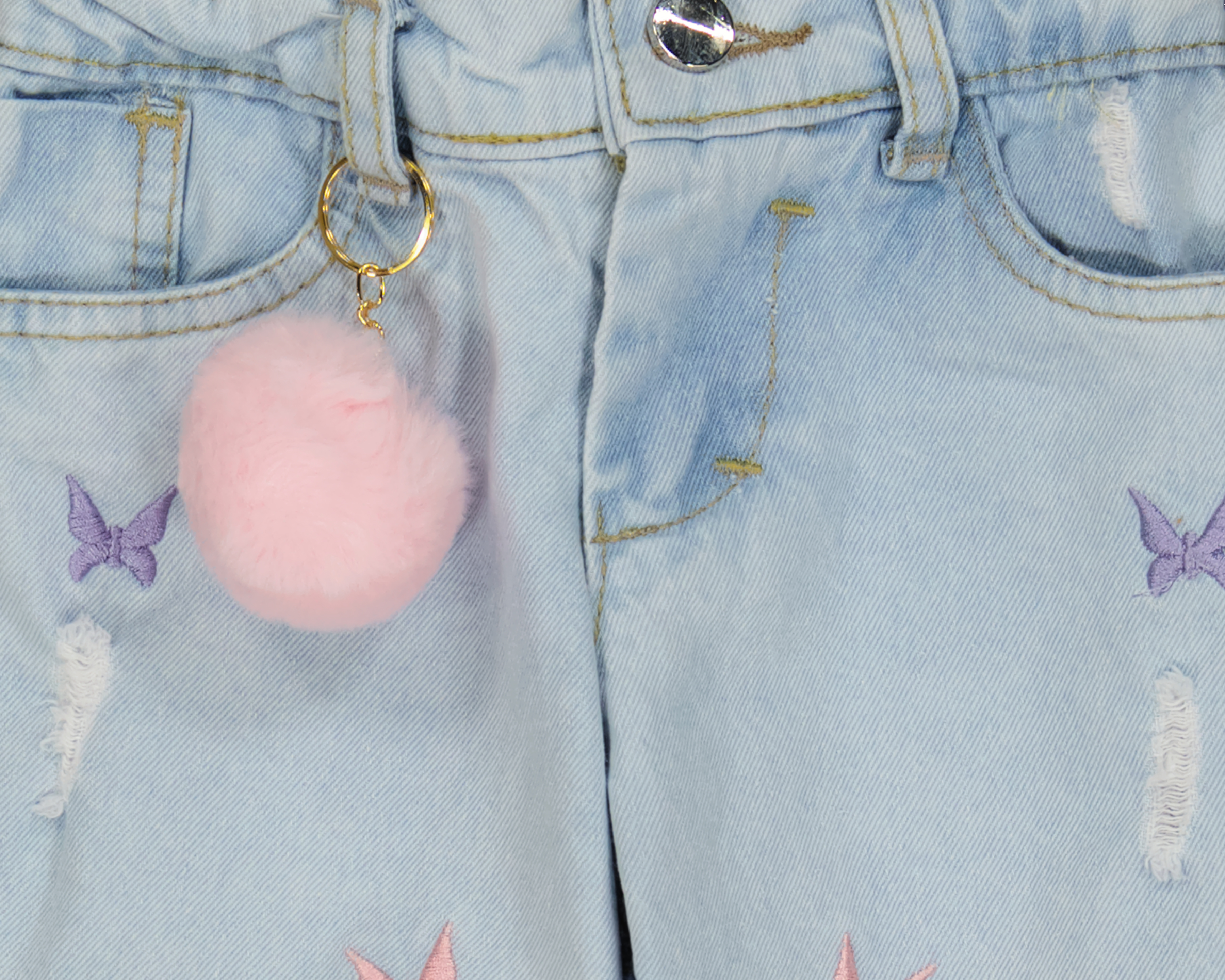 Foto 3 | Foto 3 | Pantalón para Bebé Niña Baby Colors de Algodón con Pompón