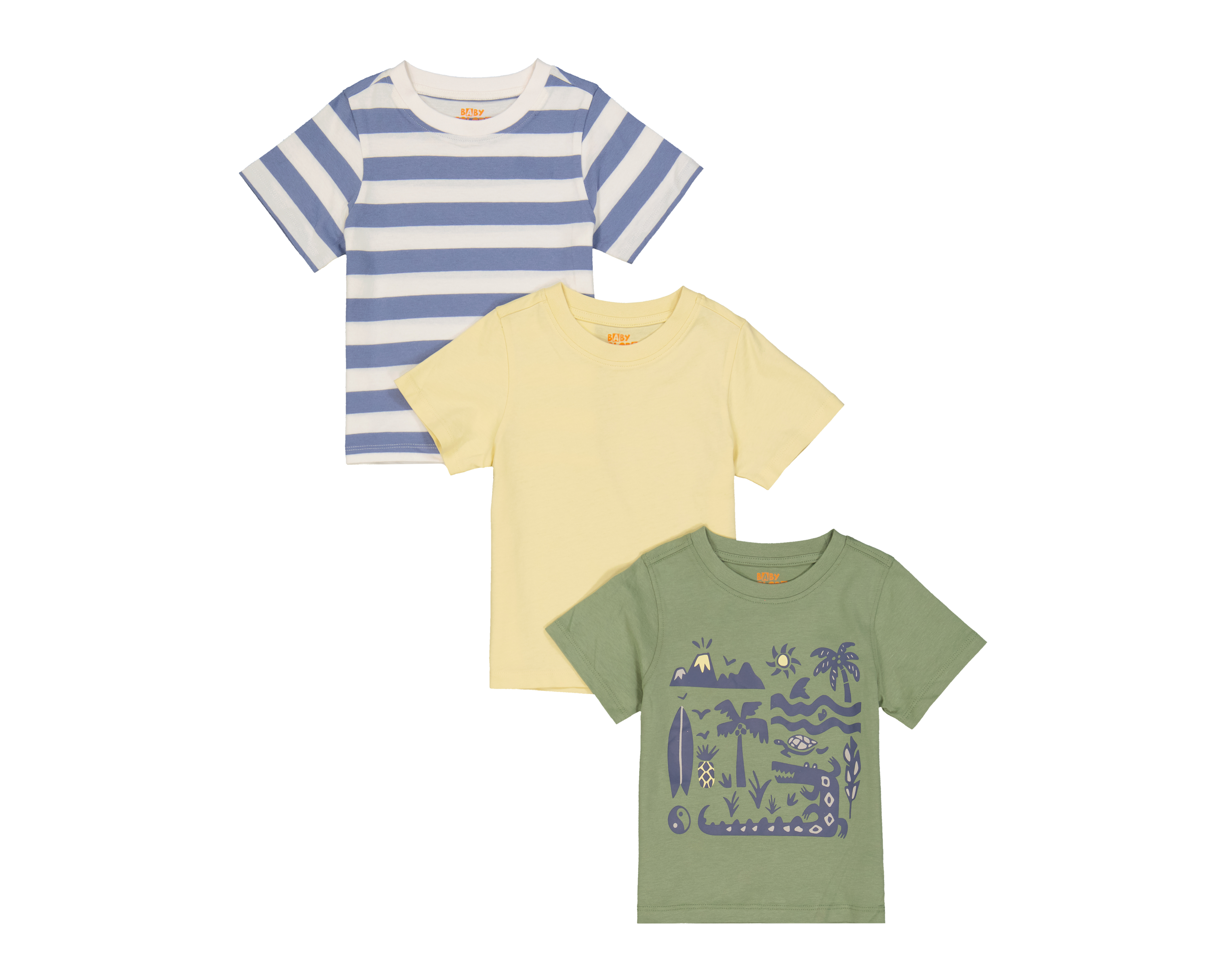 Playera de Algodón para Bebé Niño Baby Colors de Algodón con Estampado 3 Piezas