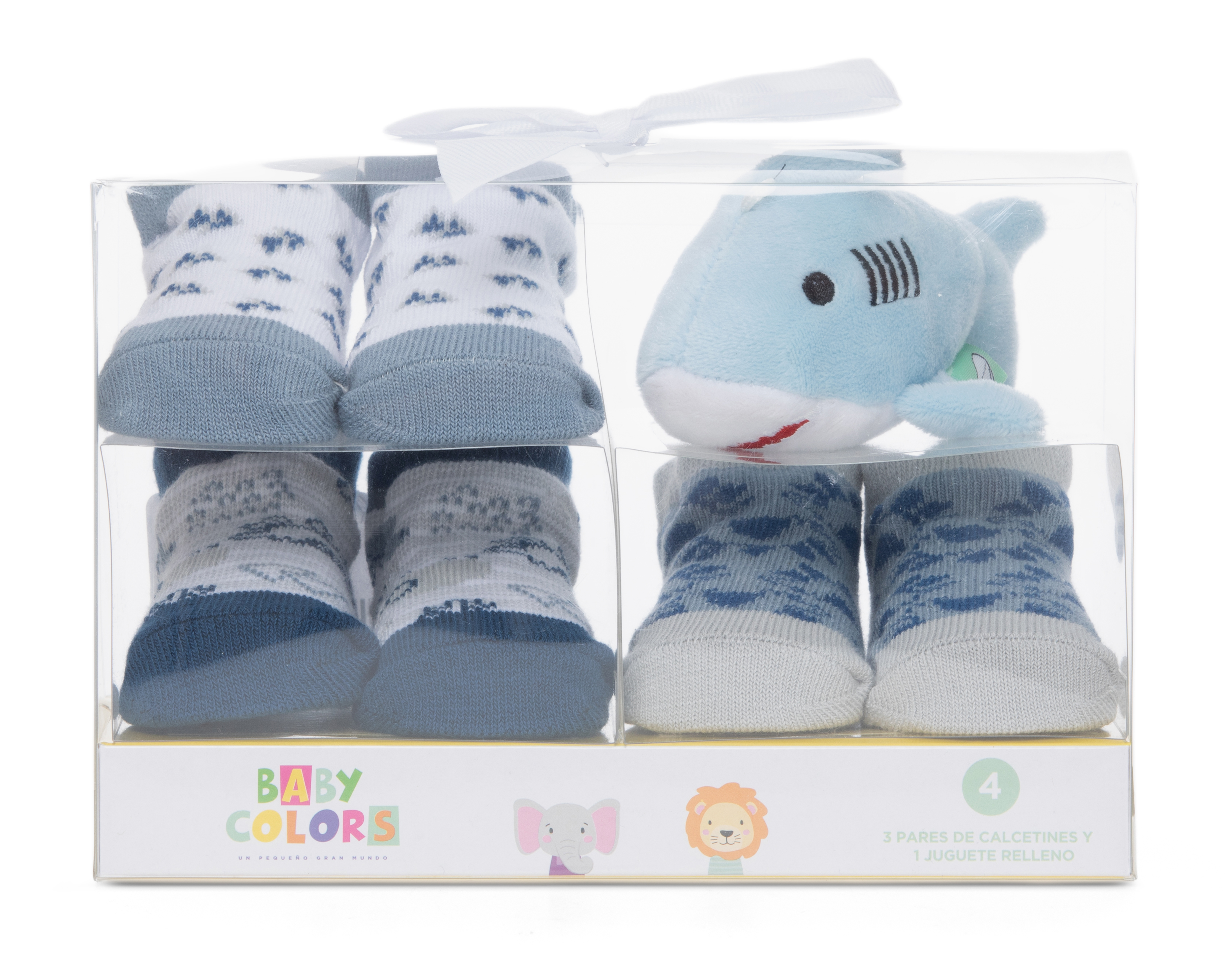 Calcetines para Bebé Niño Baby Colors 3 Pares con Juguete