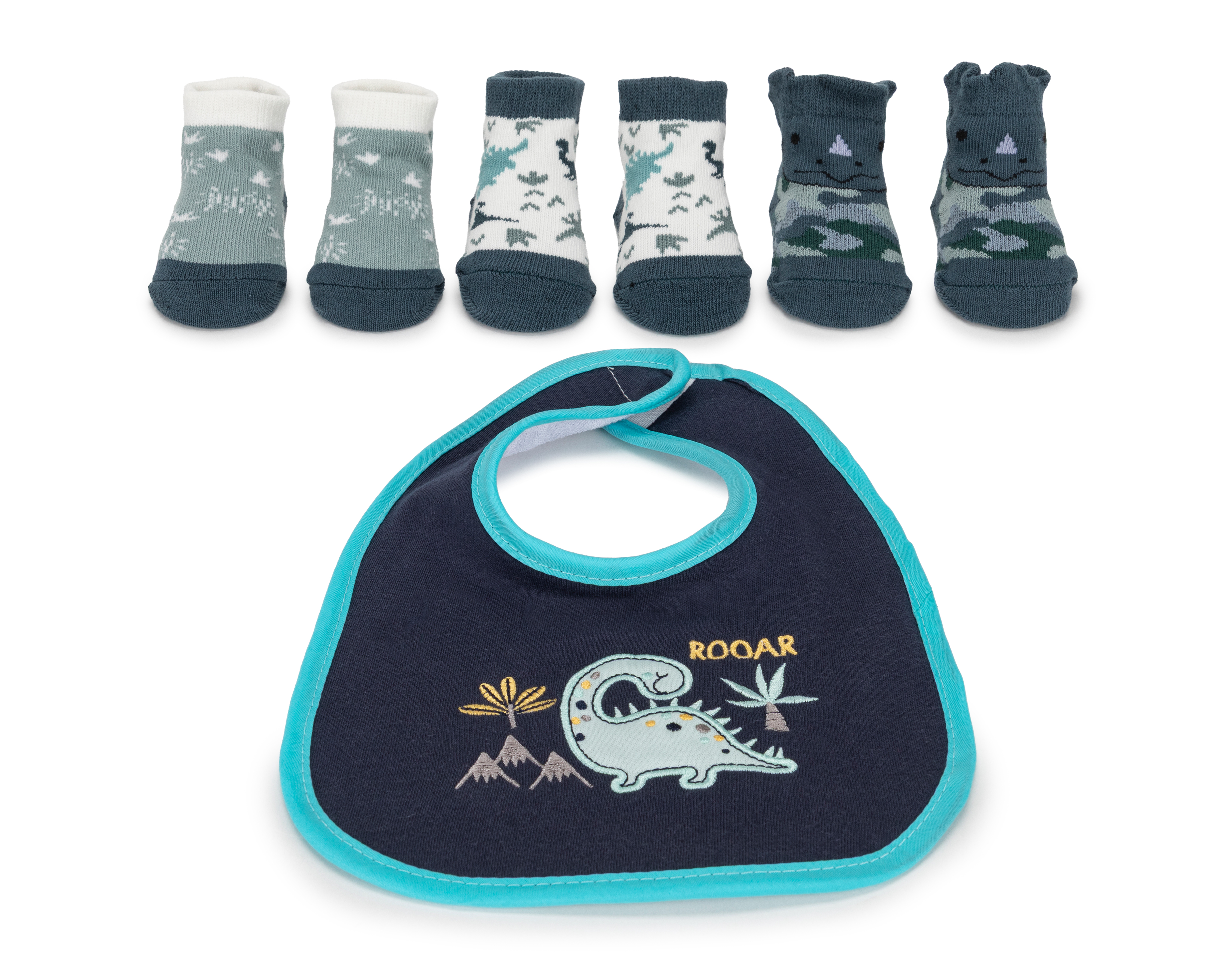 Foto 3 pulgar | Foto 2 | Calcetines para Bebé Niño Baby Colors 3 Pares con Babero