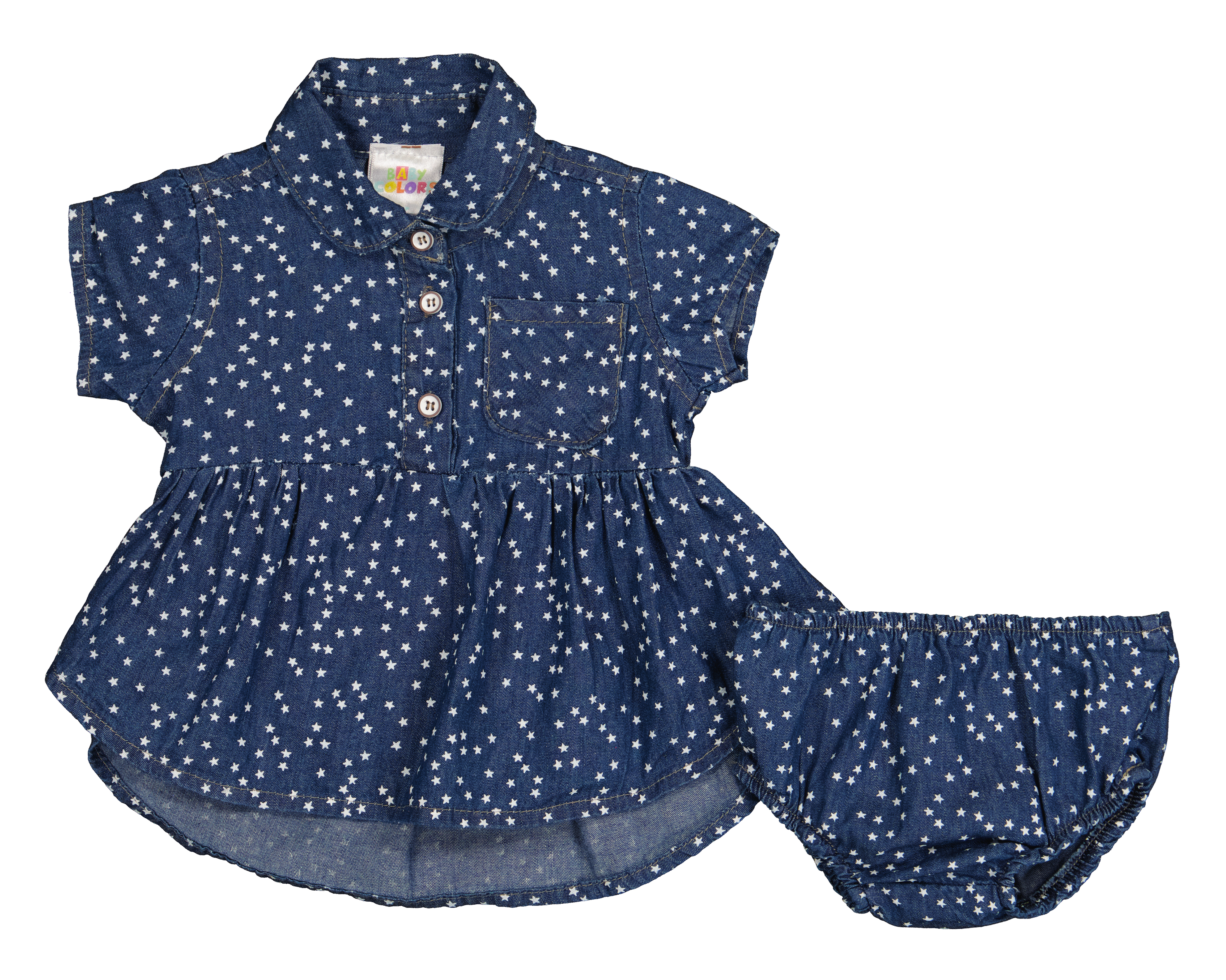 Foto 1 | Foto 1 | Vestido y Pantaleta para Bebé Niña Baby Colors de Algodón Estampado