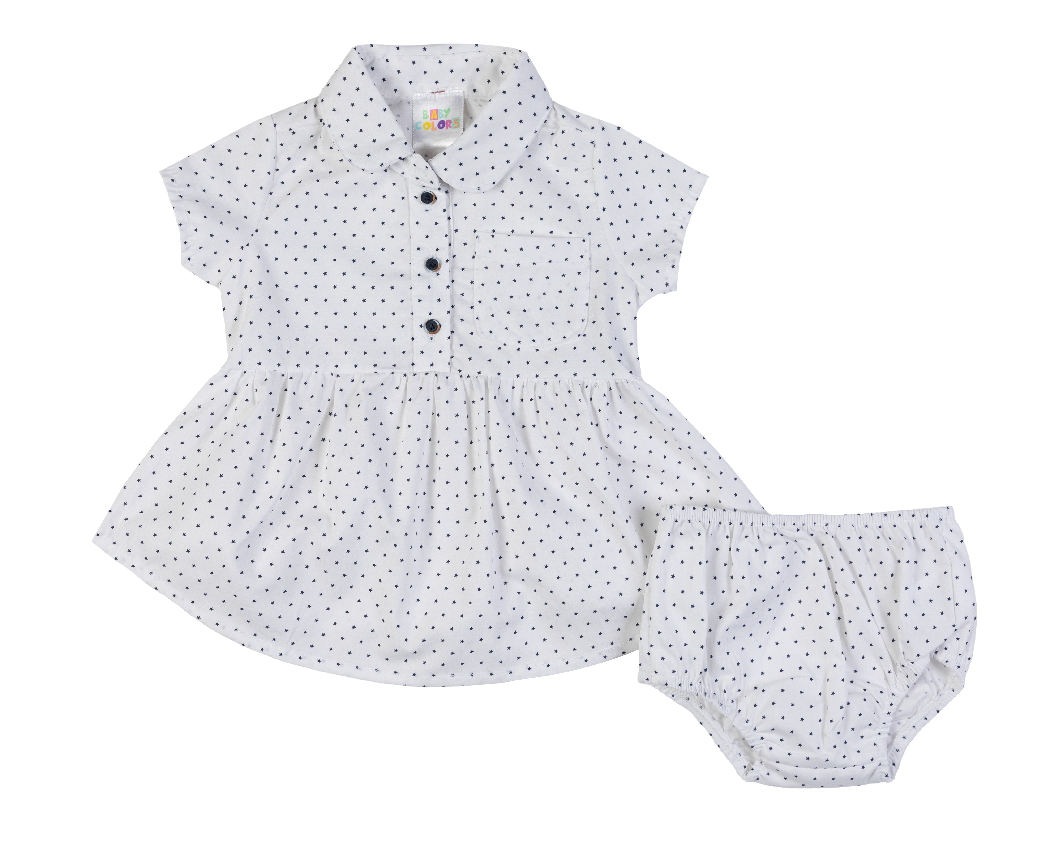 Vestido y Calzón para Bebé Niña Baby Colors de Algodón Estampado