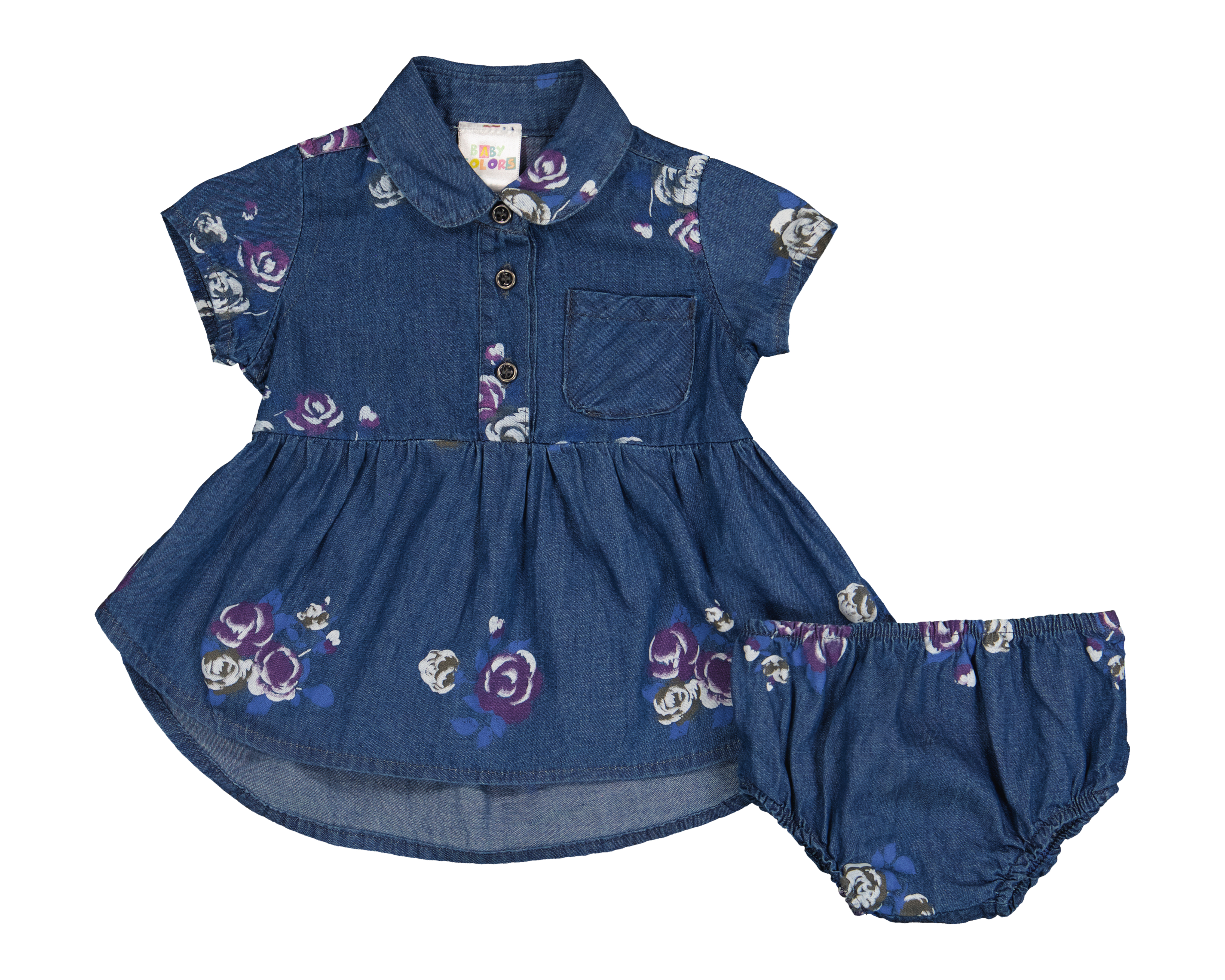 Foto 2 pulgar | Foto 1 | Vestido con Calzón para Bebé Niña Baby Colors de Algodón 2 Piezas