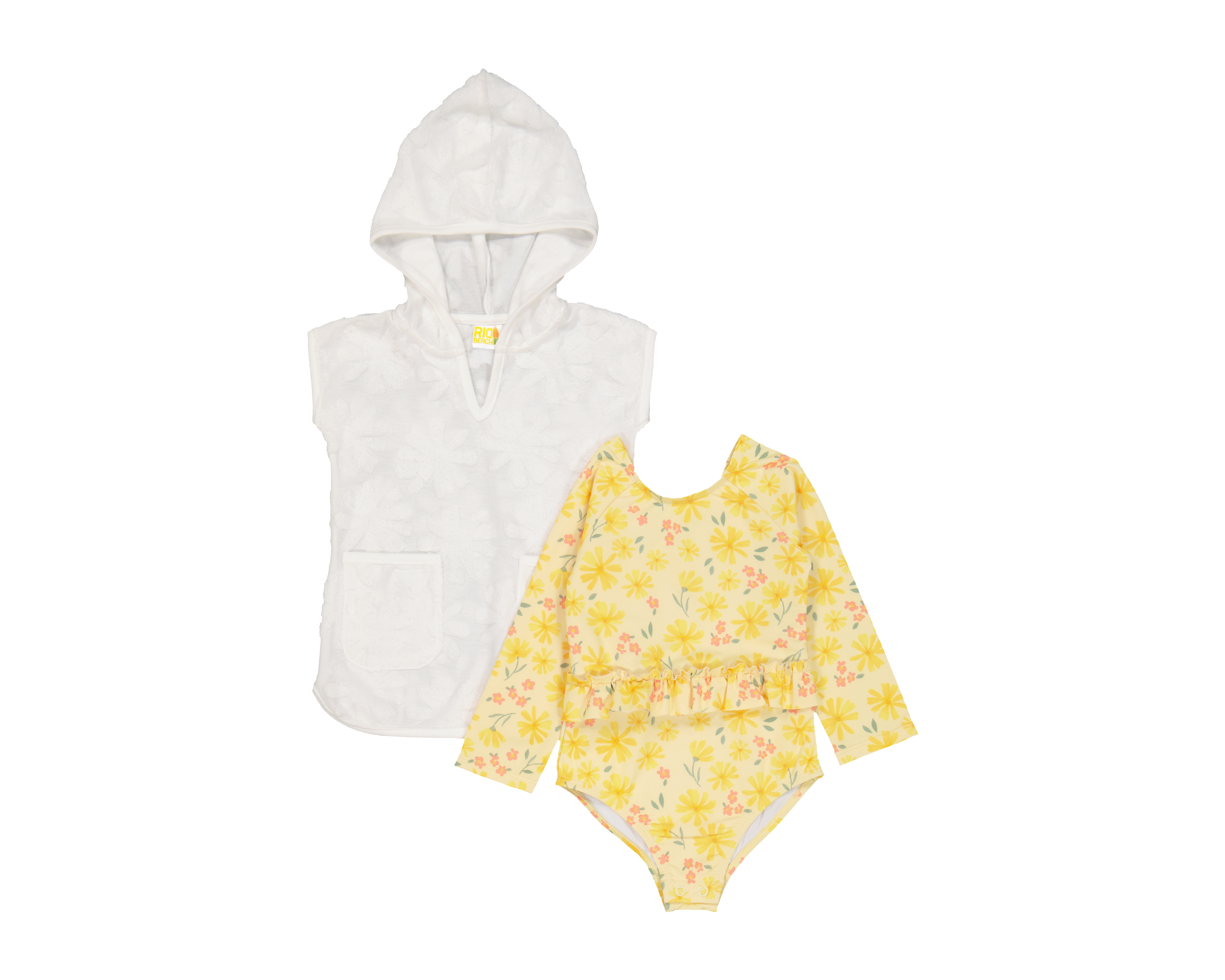 Traje de Baño y Toalla con Capucha para Bebé Niña Rio Beach Estampado