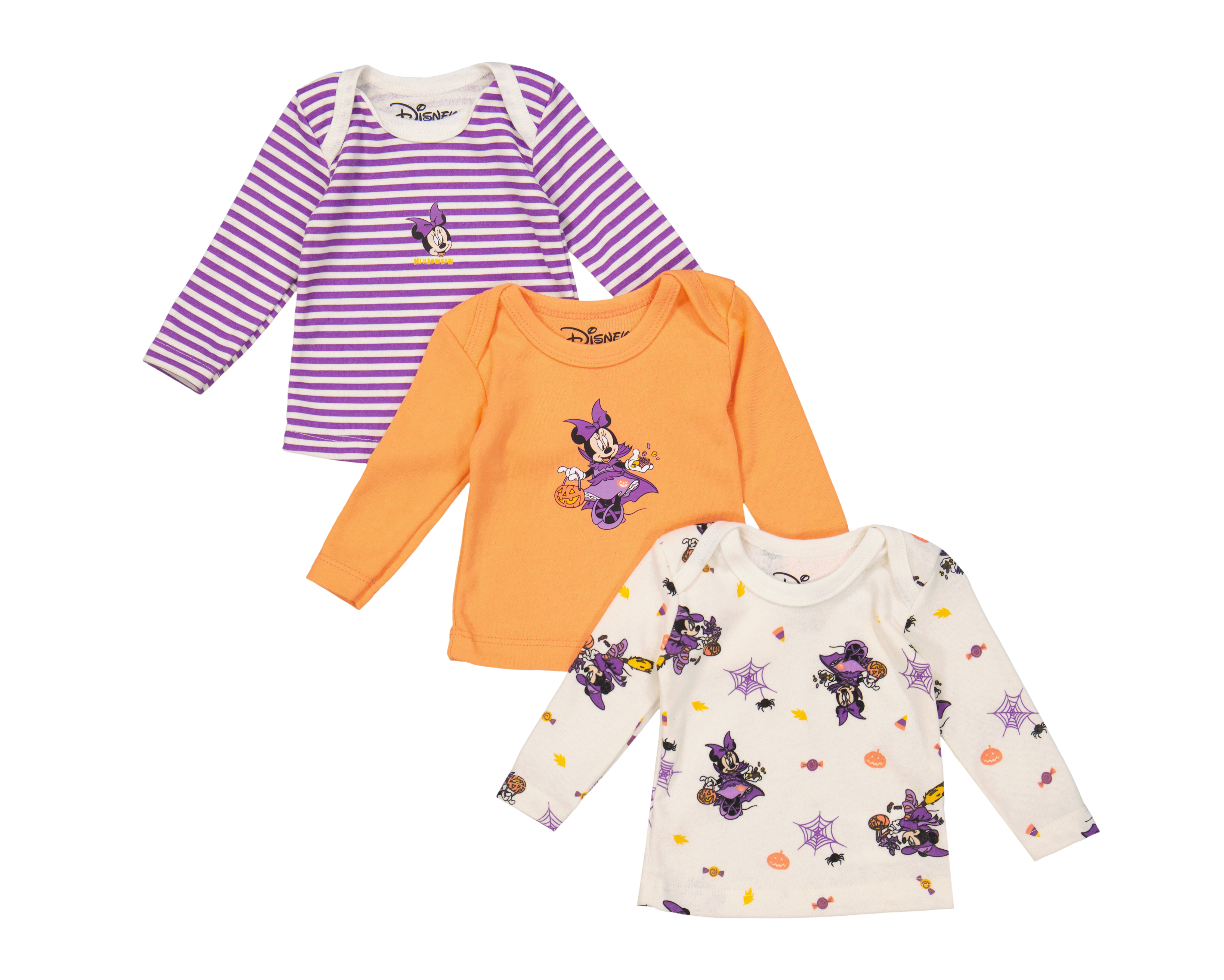 Foto 1 | Foto 1 | Playera Manga Larga Disney Minnie Mouse para Bebé Niña 3 Piezas