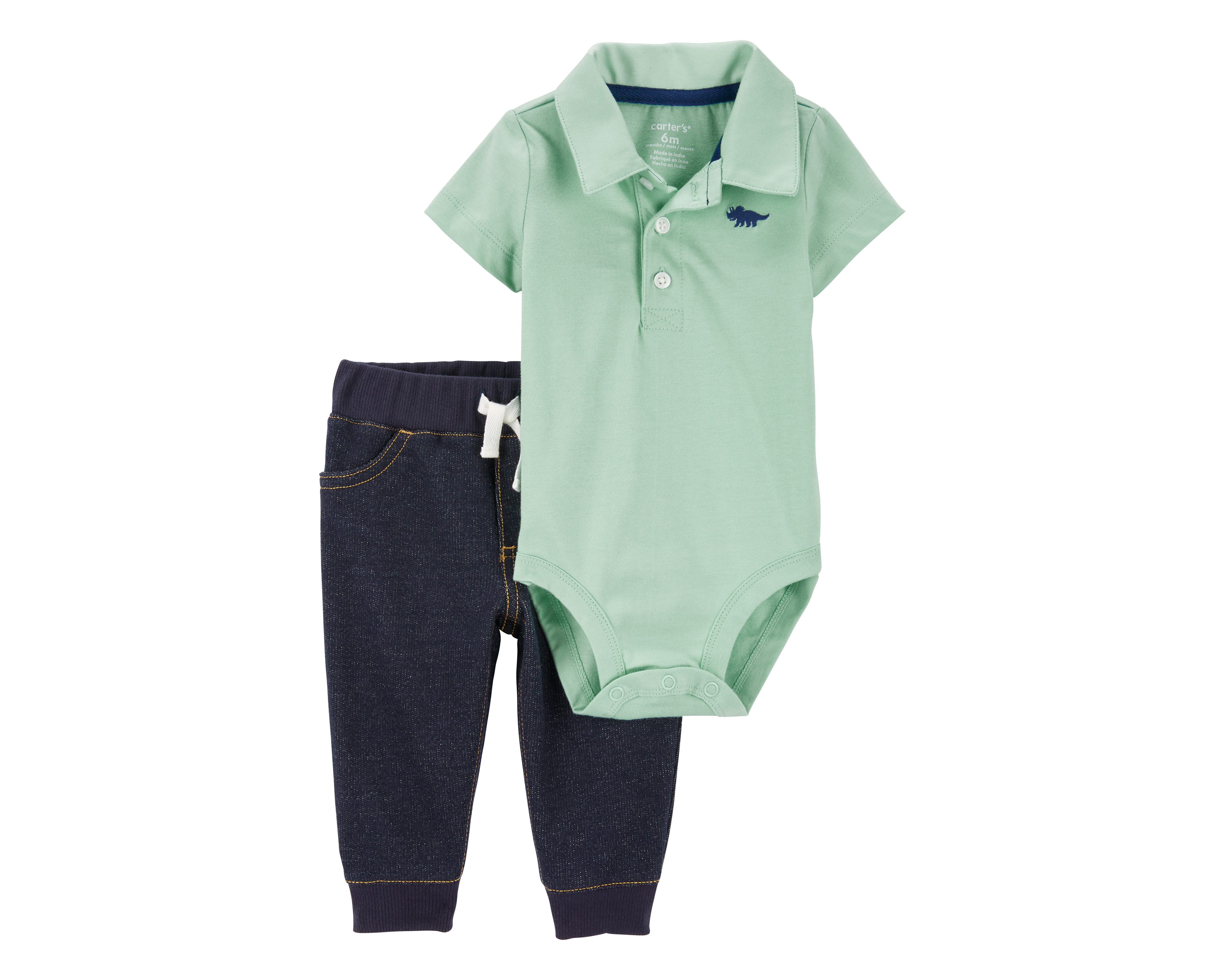 Pantalón y Pañalero de Algodón para Bebé Niño Carter's 2 Piezas