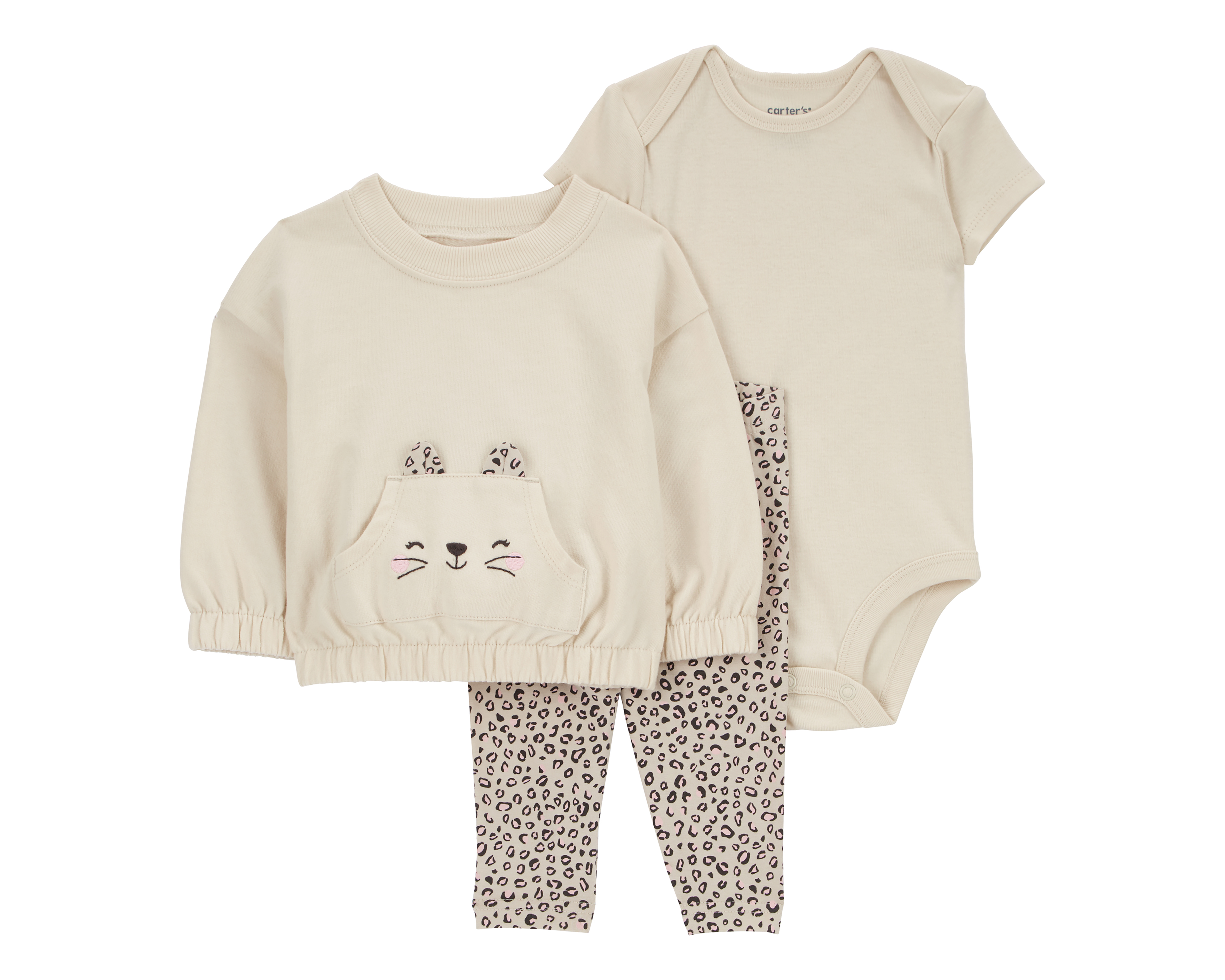 Conjunto de Algodón para Bebé Niña Carter´S 3 Piezas