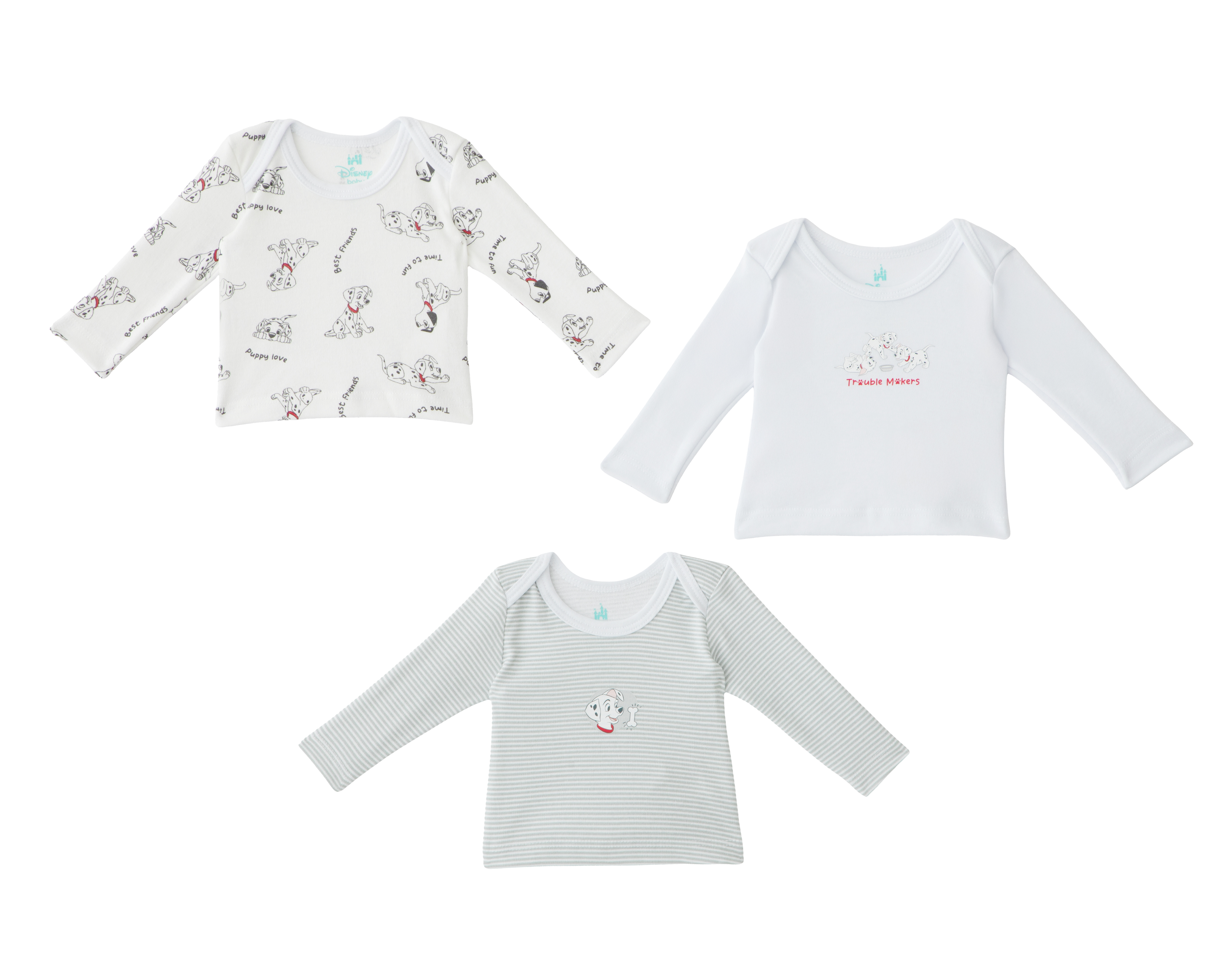 Foto 2 pulgar | Foto 1 | Playera para Bebé Niño Disney 101 Dálmatas 3 Piezas