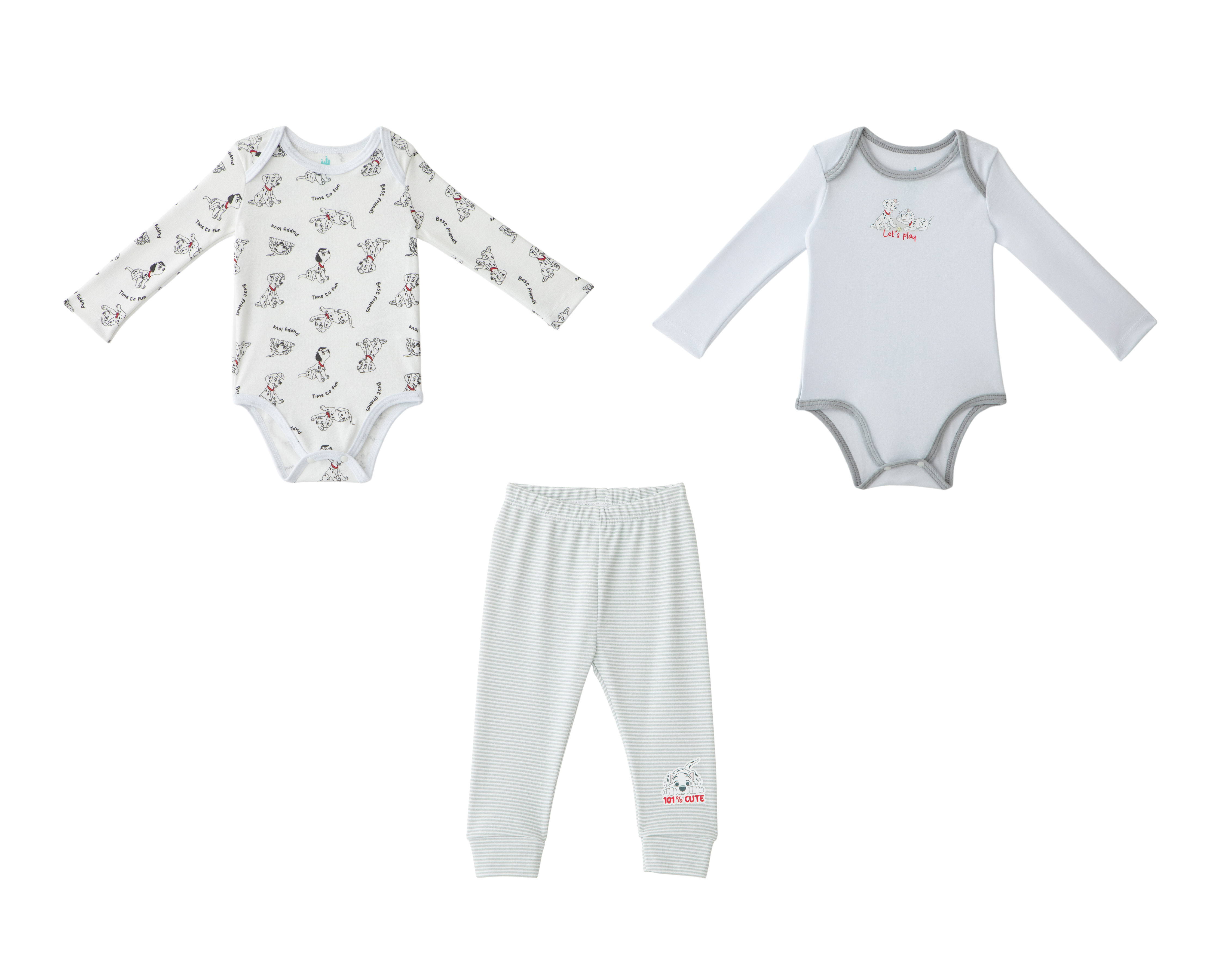 Foto 1 | Foto 1 | Conjunto para Bebé Niño Disney 101 Dálmatas 3 Piezas