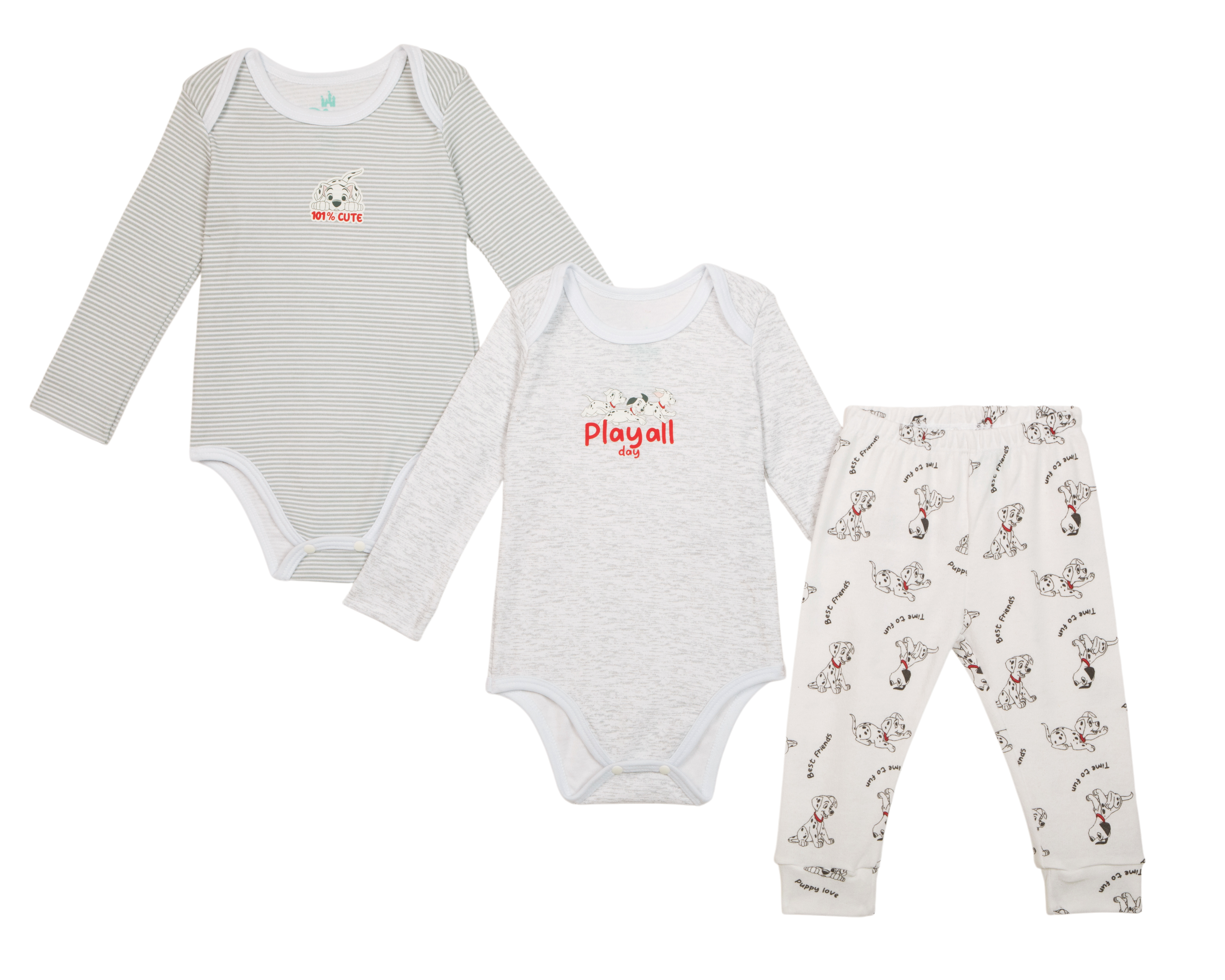 Foto 1 | Foto 1 | Conjunto para Bebé Niño Disney 101 Dálmatas 3 Piezas