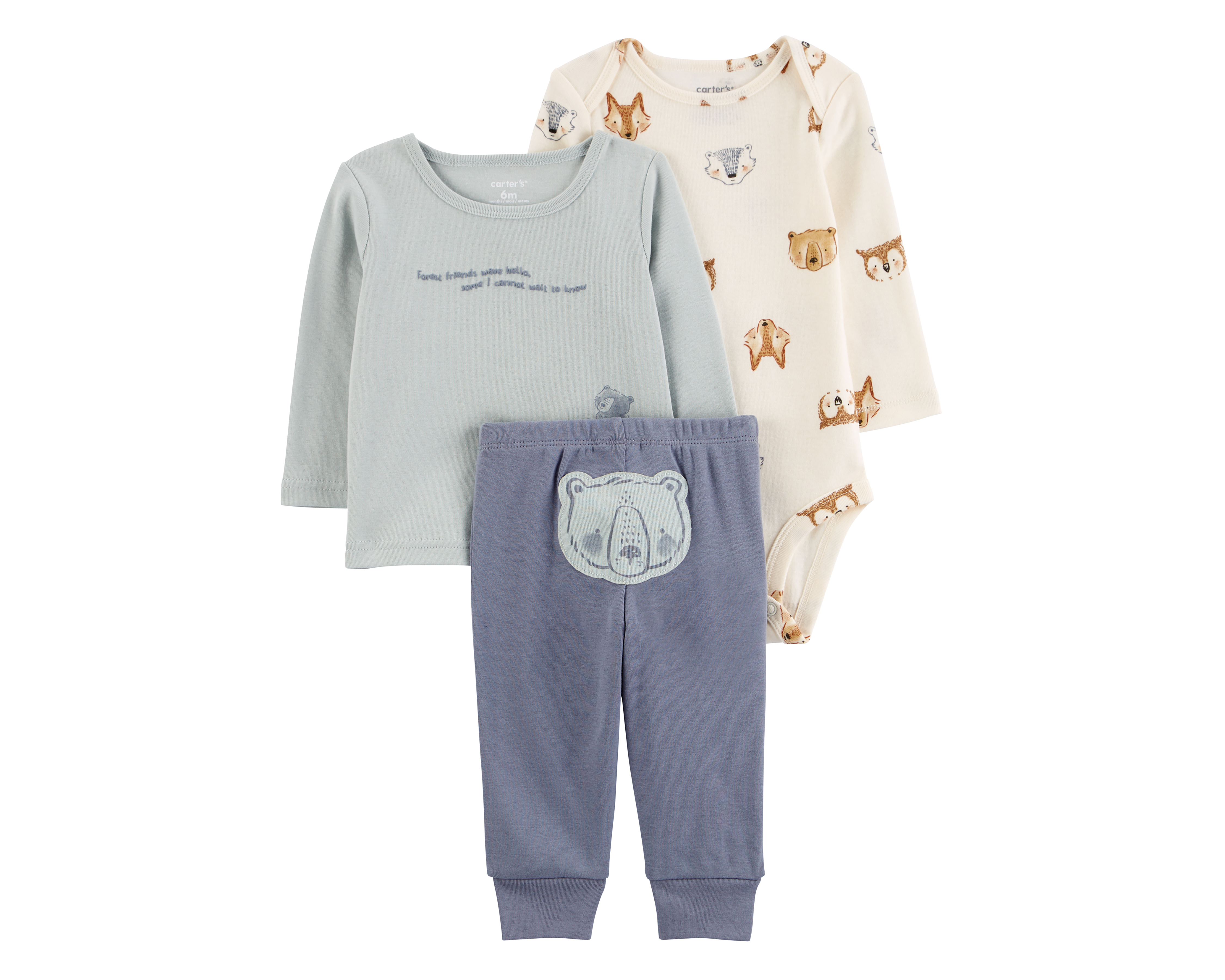 Conjunto de Algodón para Bebé Niño Carter's 3 Piezas