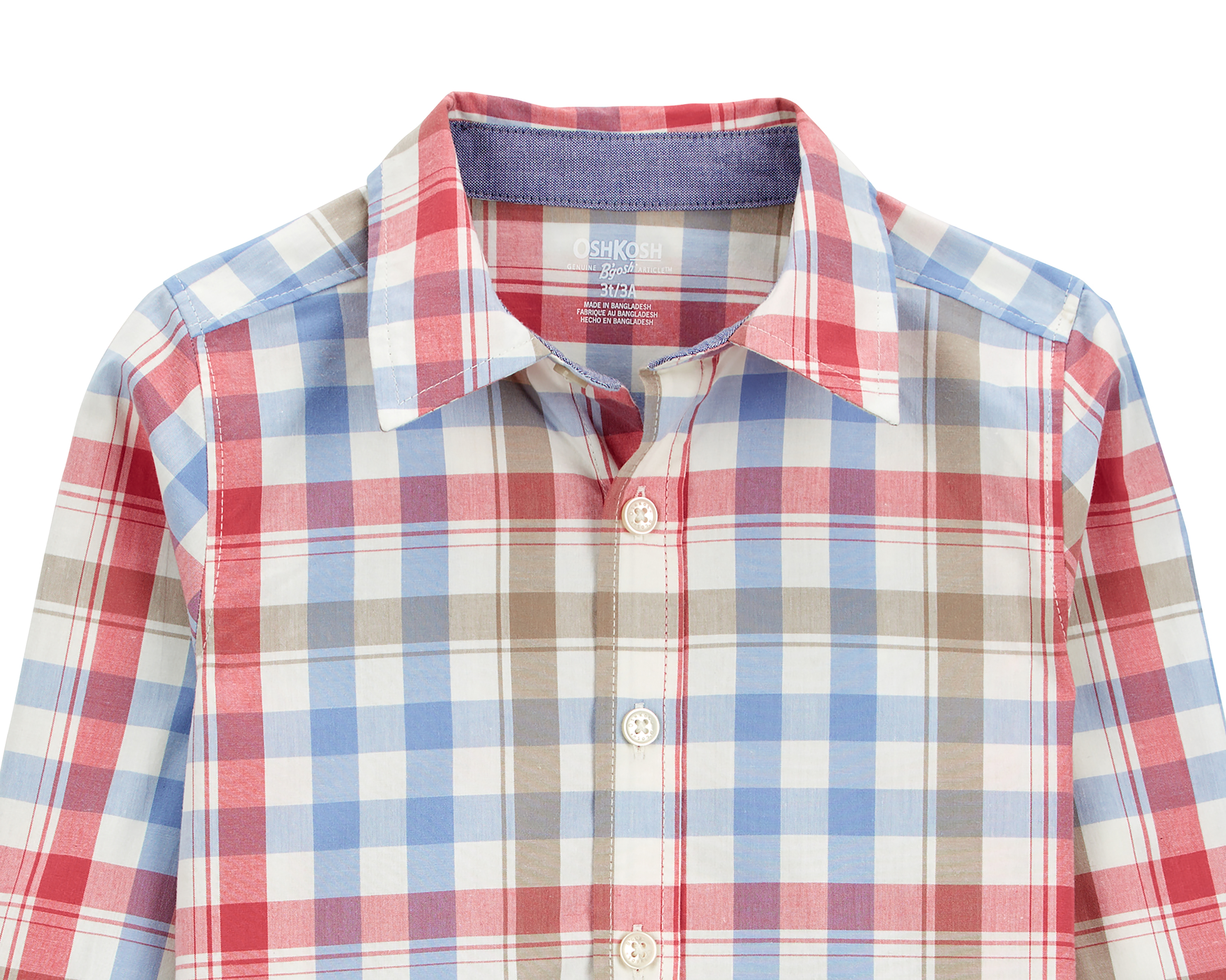 Foto 2 | Foto 2 | Camisa para Bebé Niño Oshkosh de Algodón de Cuadros