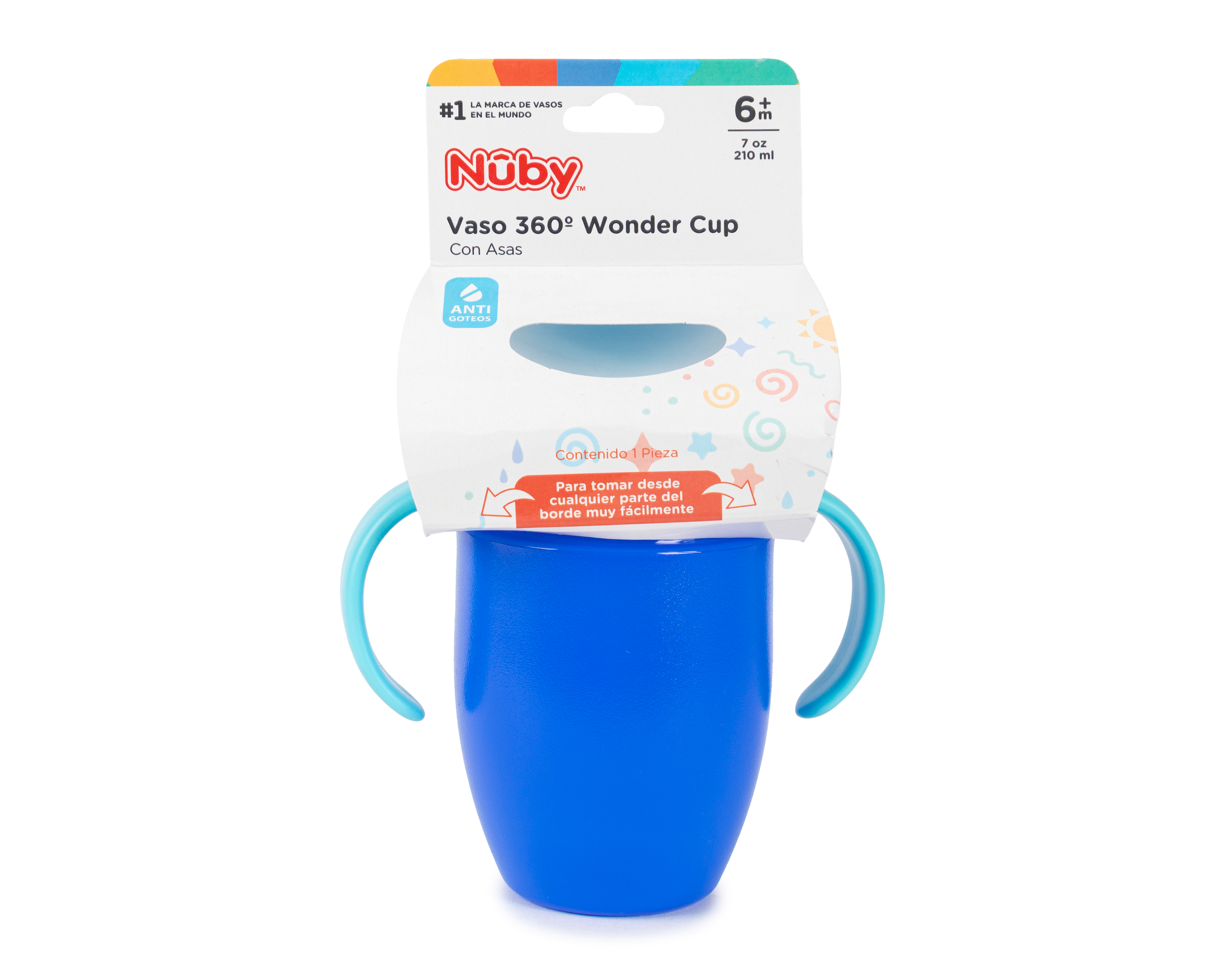 Foto 2 pulgar | Foto 1 | Vaso Entrenador Nuby 360 Wonder Cup Azul 210 ml
