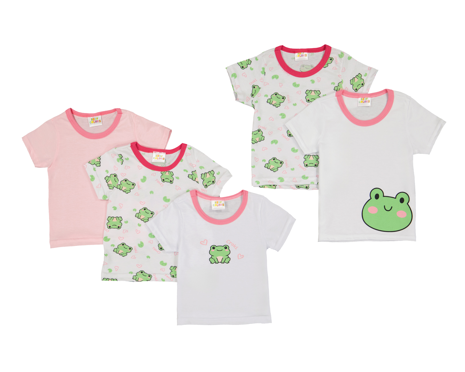 Camiseta Interior Baby Colors para Bebé Niña 5 Piezas