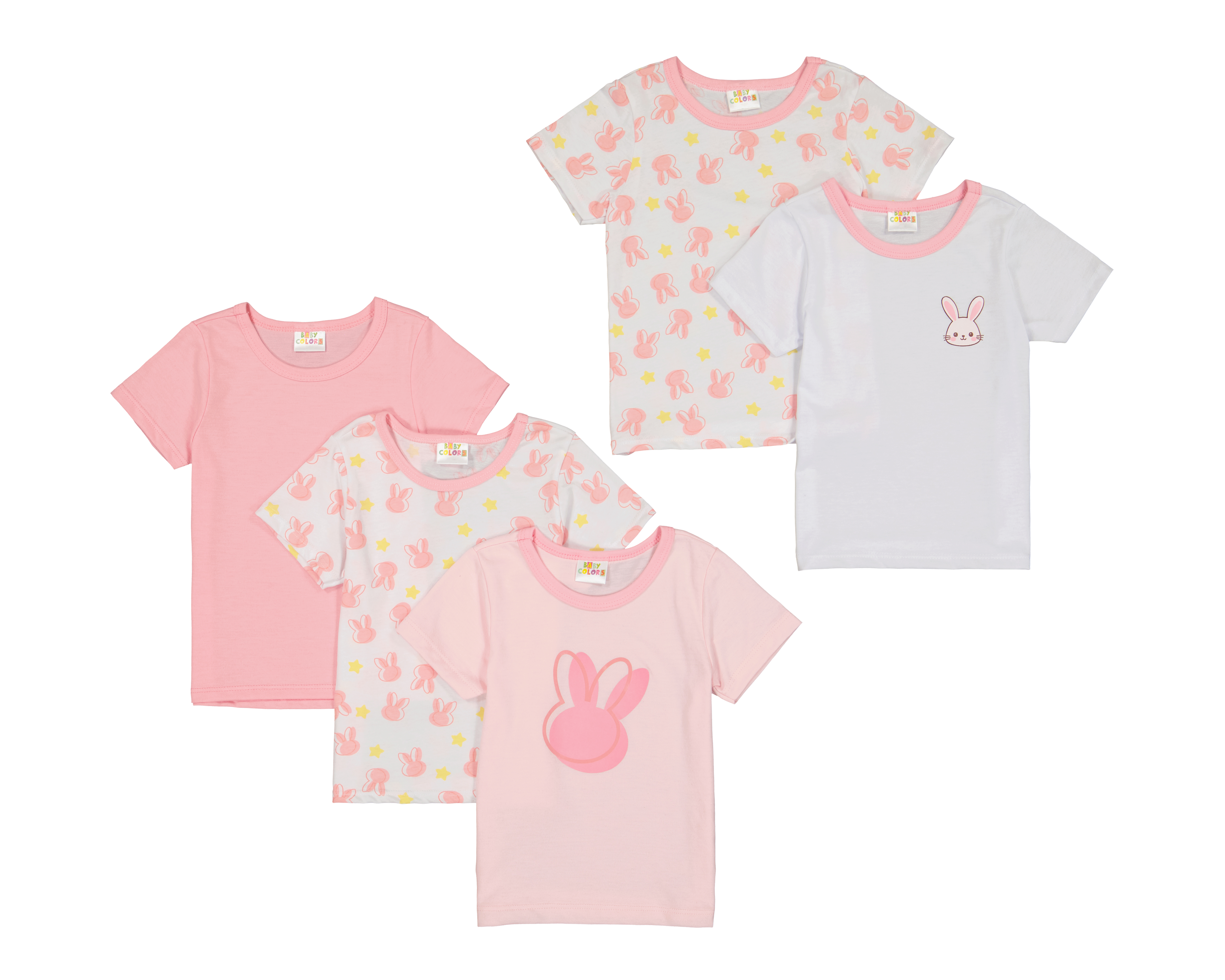 Camiseta Interior Baby Colors para Bebé Niña 5 Piezas