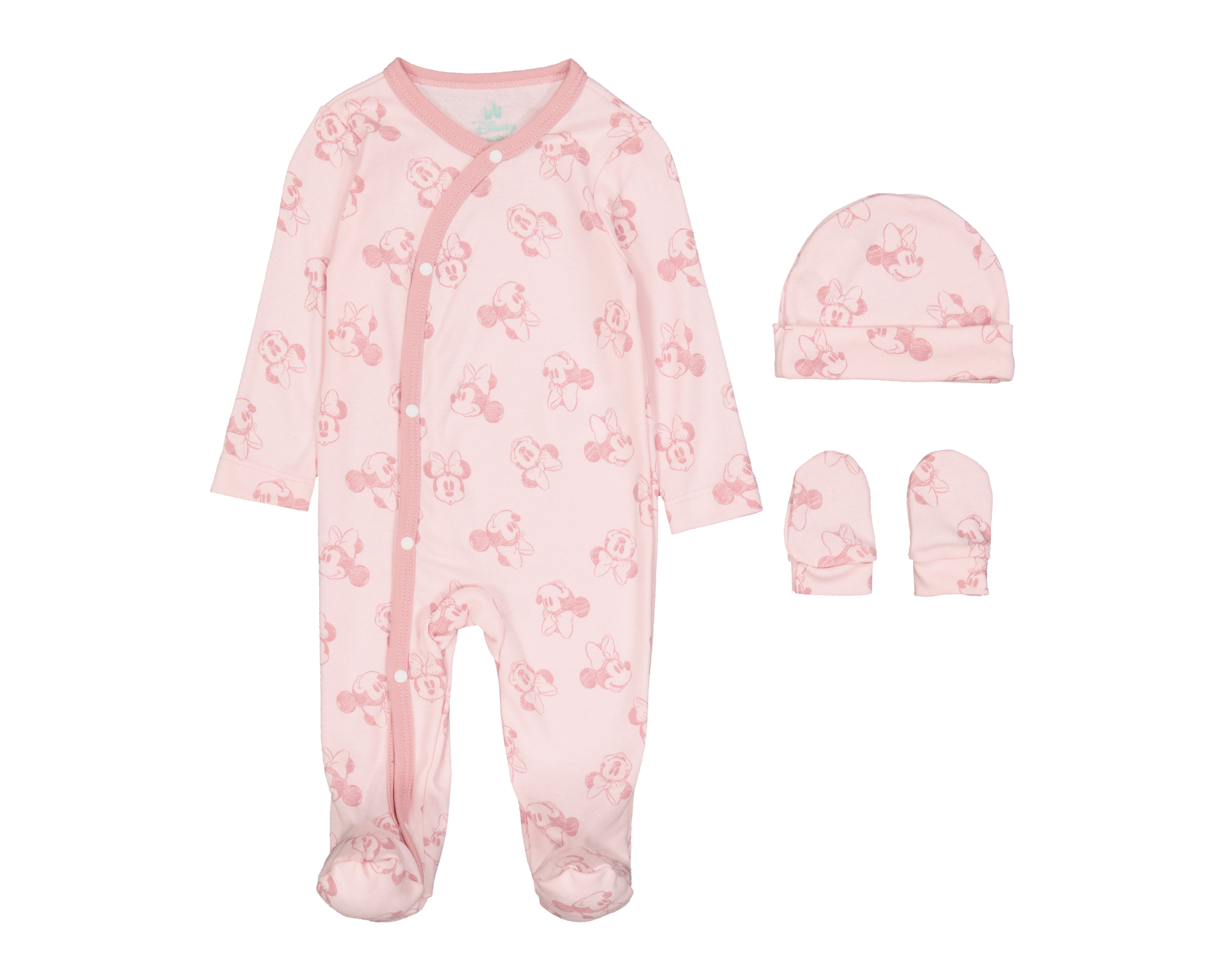 Foto 2 pulgar | Foto 1 | Mameluco para Bebé Niña Disney con Gorro y Guantes