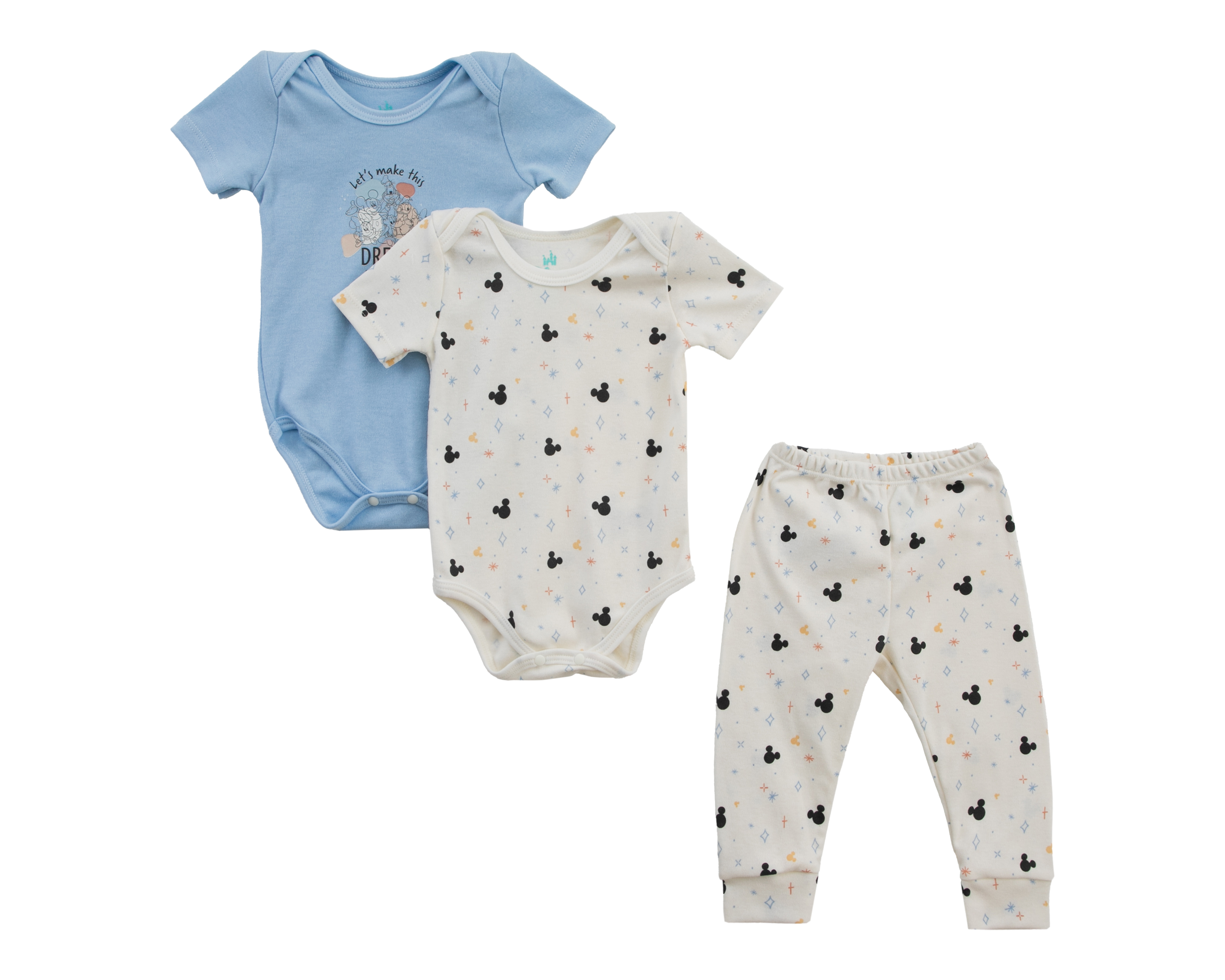 Conjunto para Bebé Niño Disney Mickey Mouse 3 Piezas