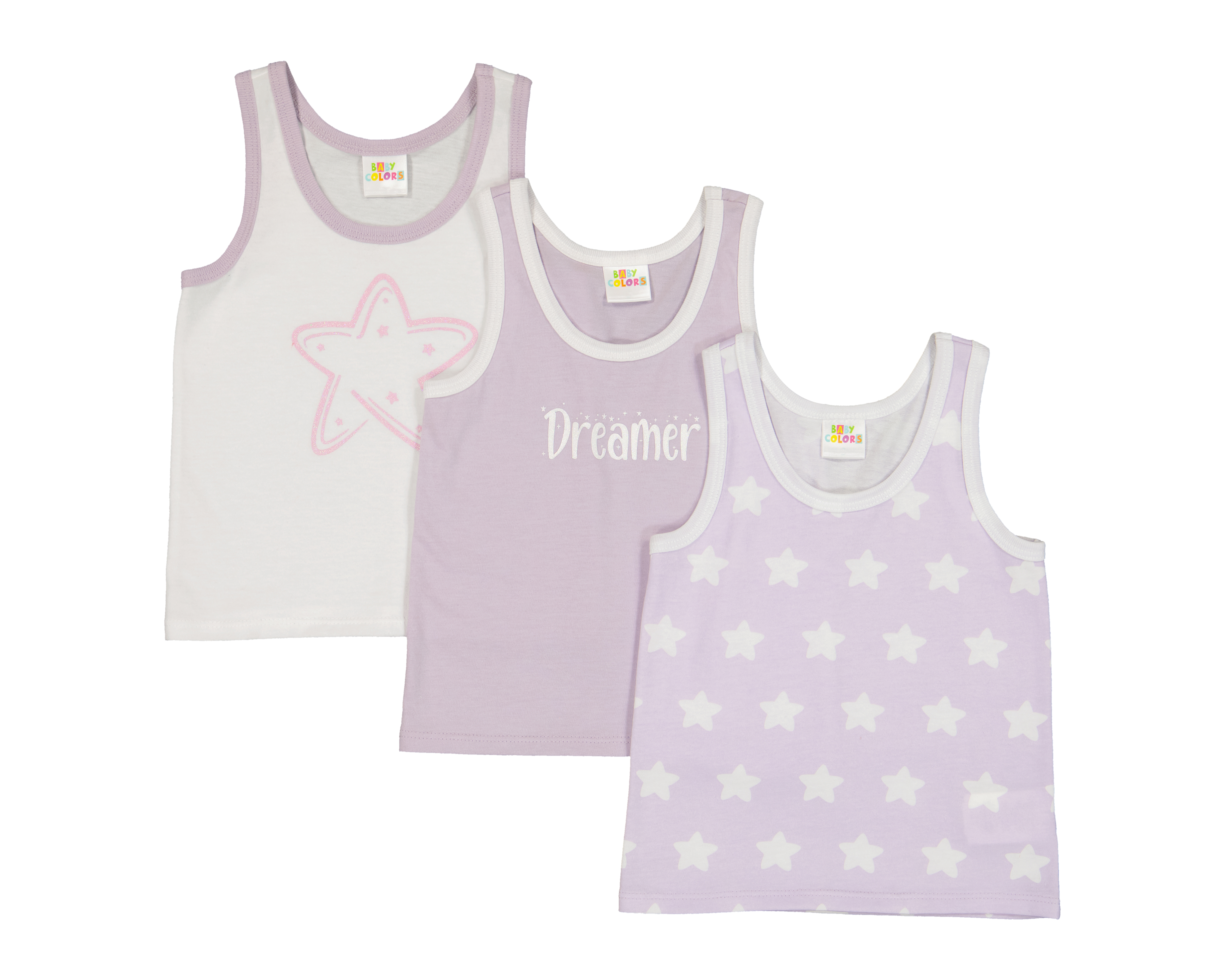 Foto 2 pulgar | Foto 1 | Playera Interior Baby Colors para Bebé Niña 3 Piezas